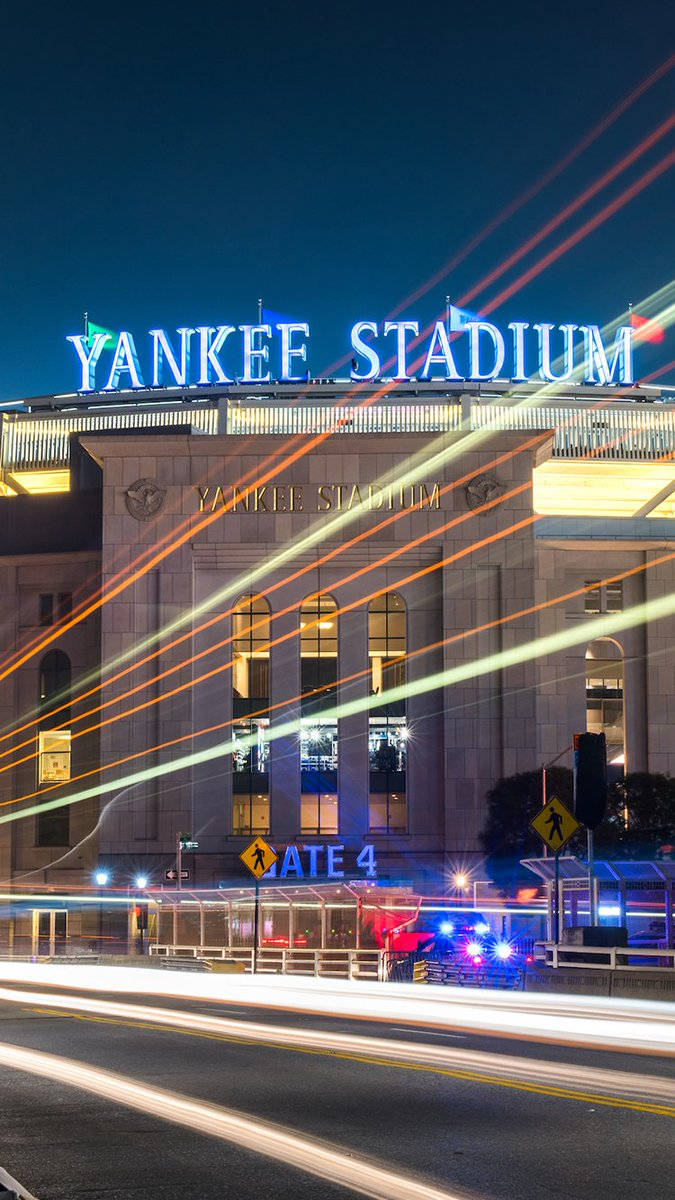 Yankee Stadium Exterior With Lights Background