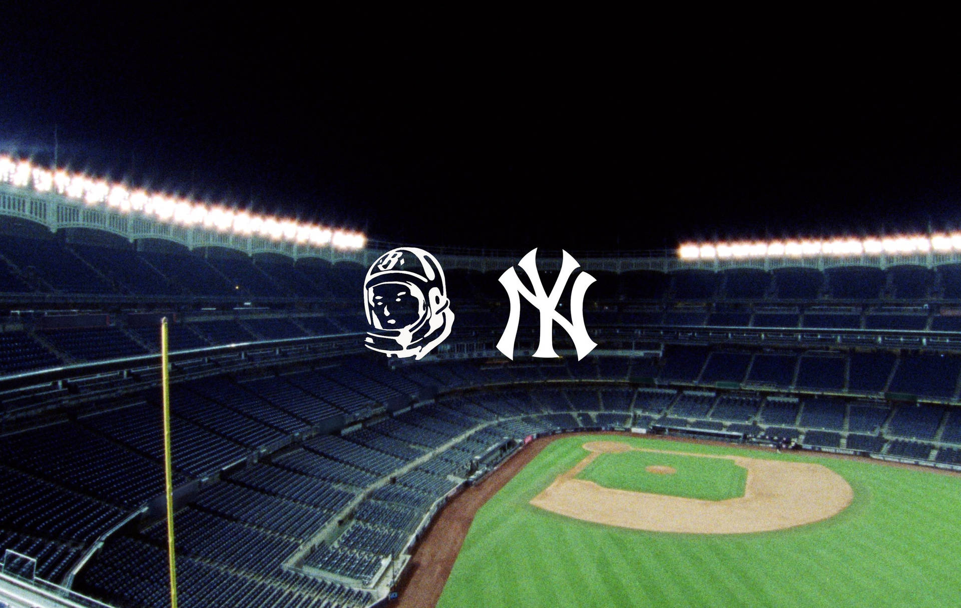 Yankee Stadium With Logos Background