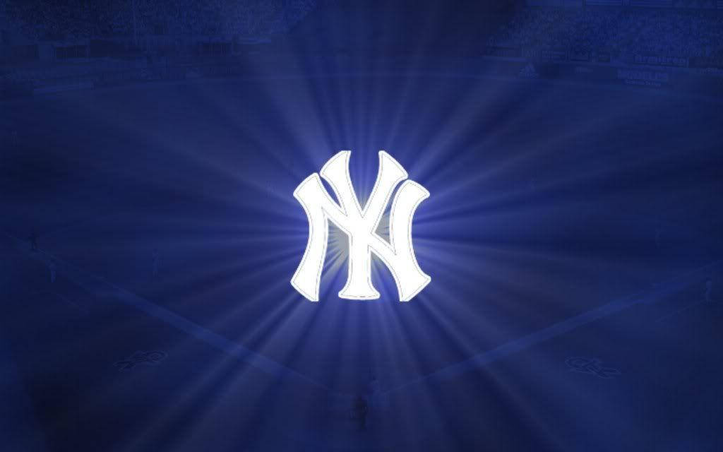 Yankees Glowing Logo Ny Background