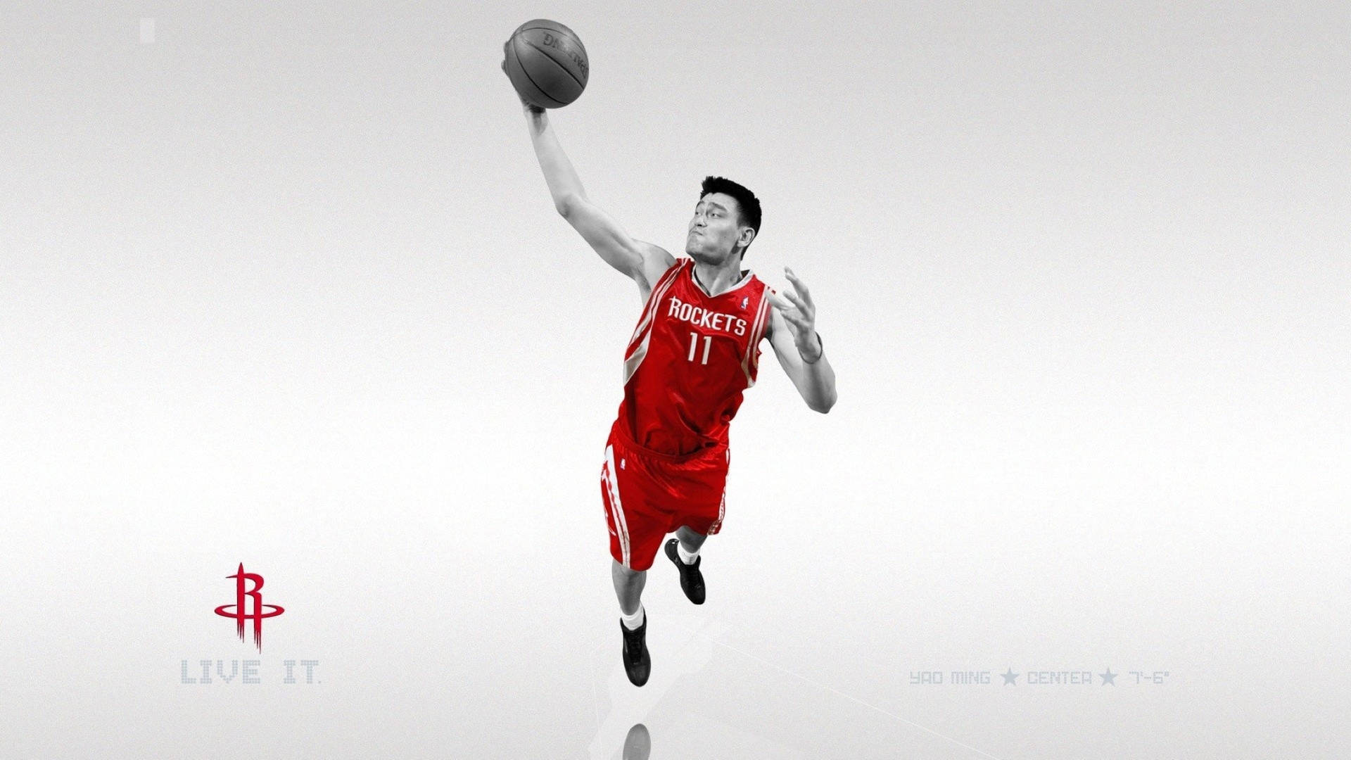 Yao Ming For Houston Rockets Background