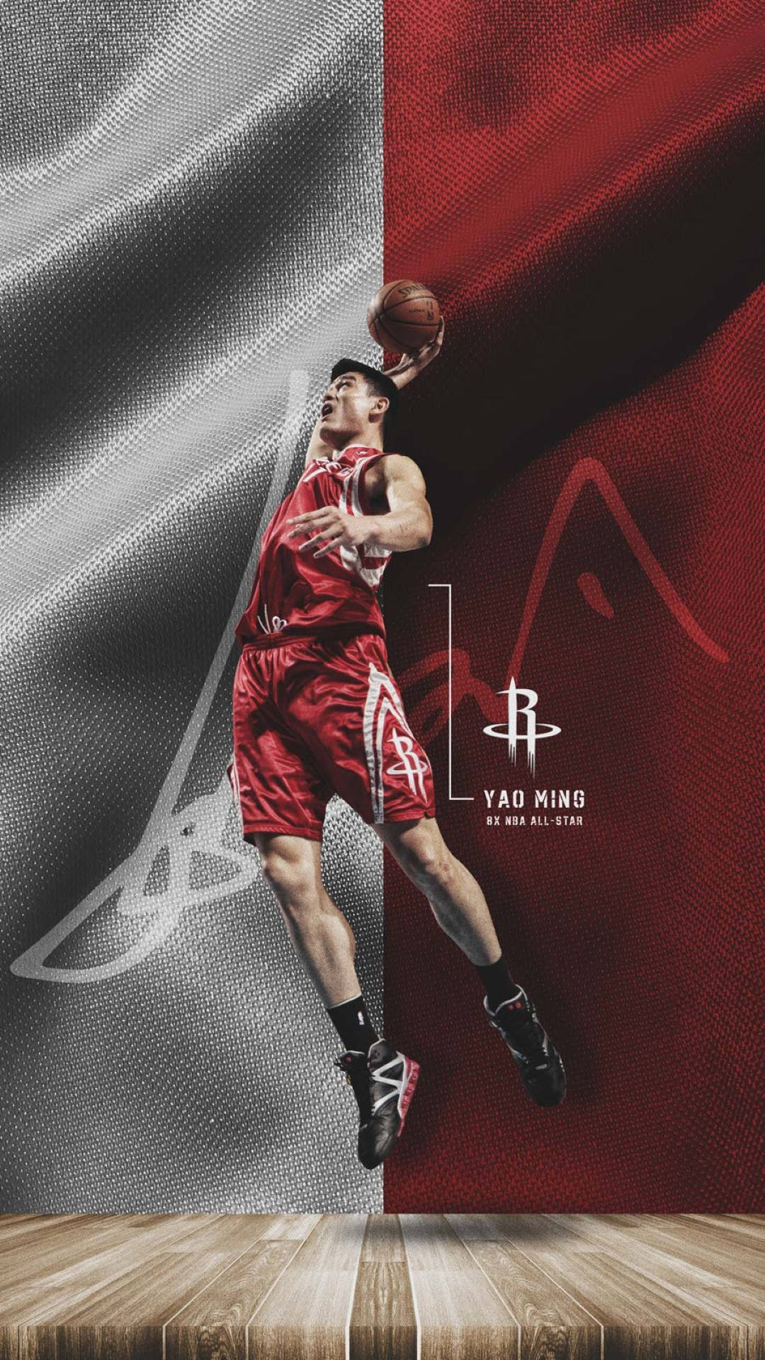 Yao Ming In Action For Houston Rockets Background