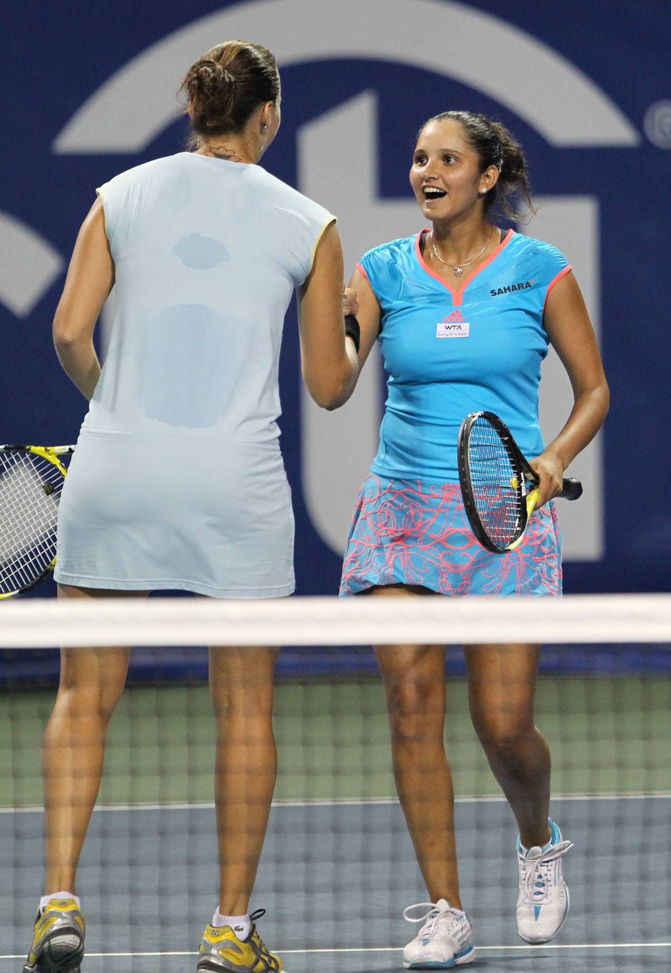 Yaroslava Shvedova And Sania Mirza Background