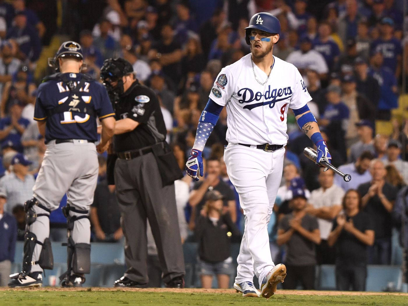 Yasmani Grandal Walking With Bat Background