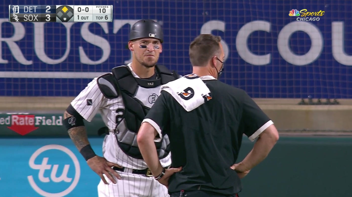 Yasmani Grandal With Hands On Hips Background