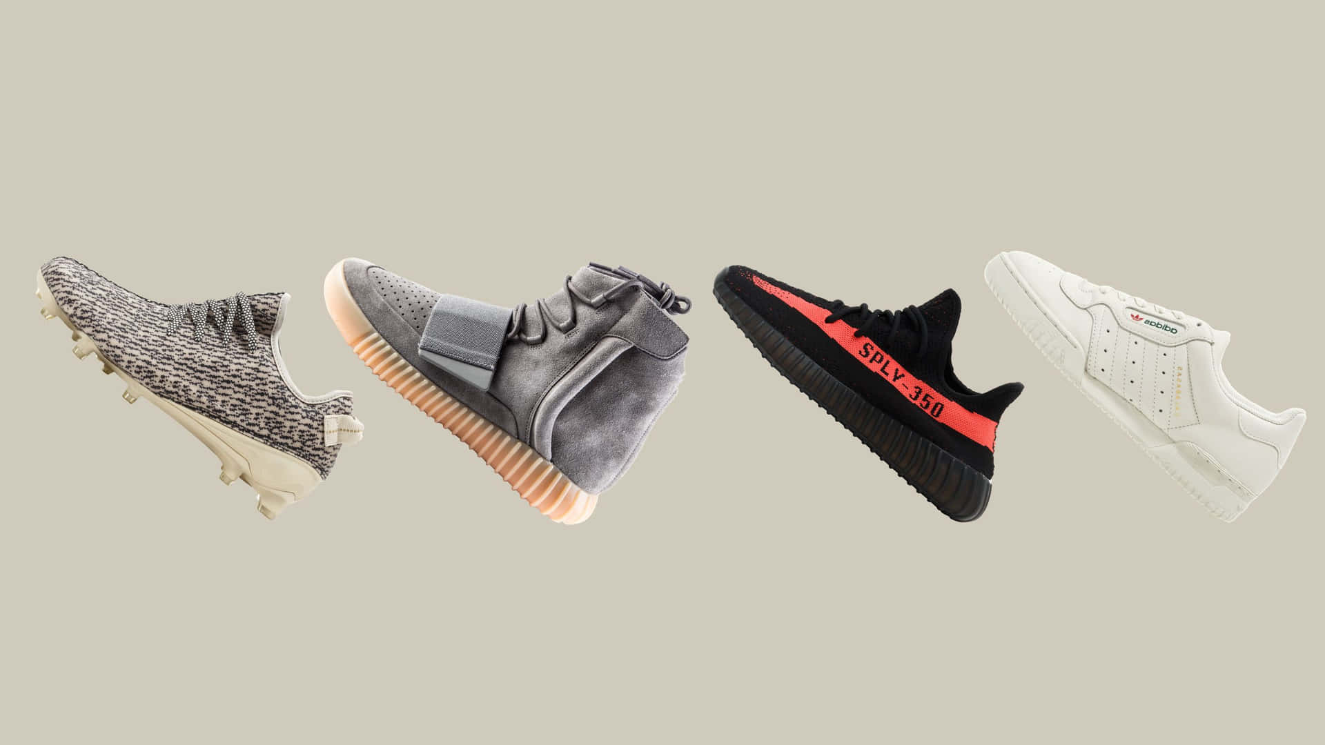 Yeezy Different Sneakers Styles And Color Background