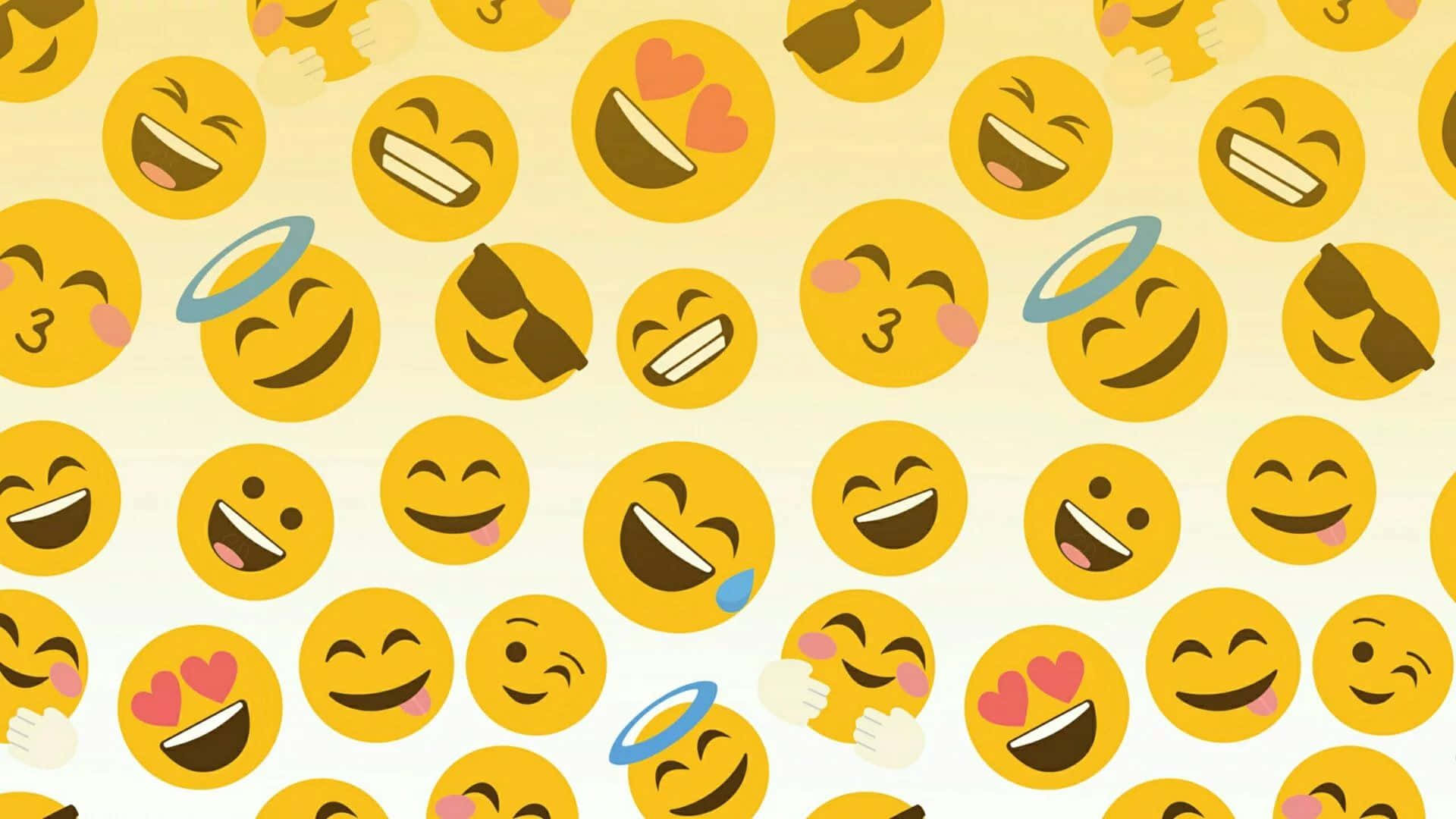 Yellow Aesthetic Cute Emoji Desktop Pattern Background