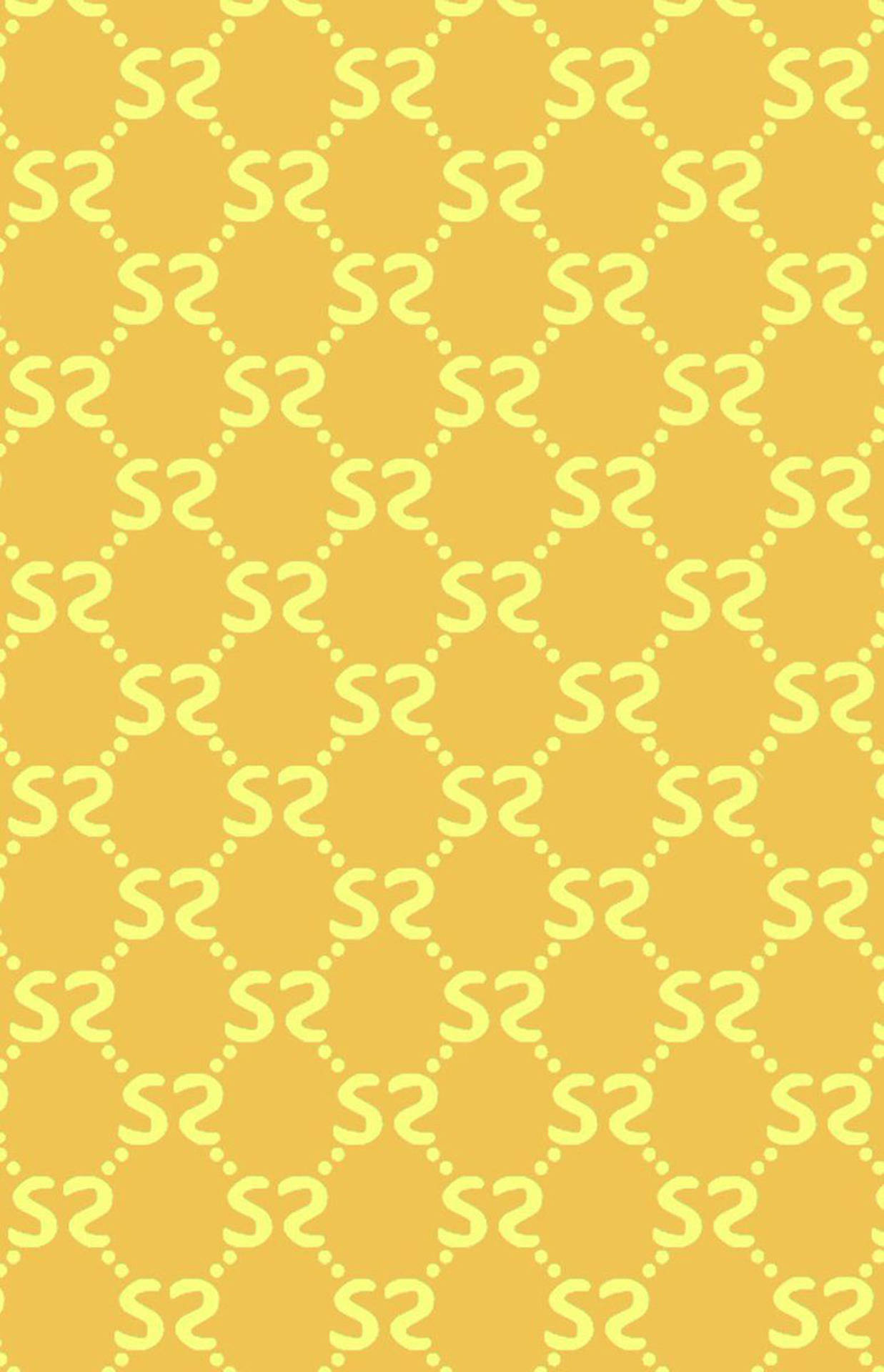 Yellow Aesthetic Gucci Pattern Background