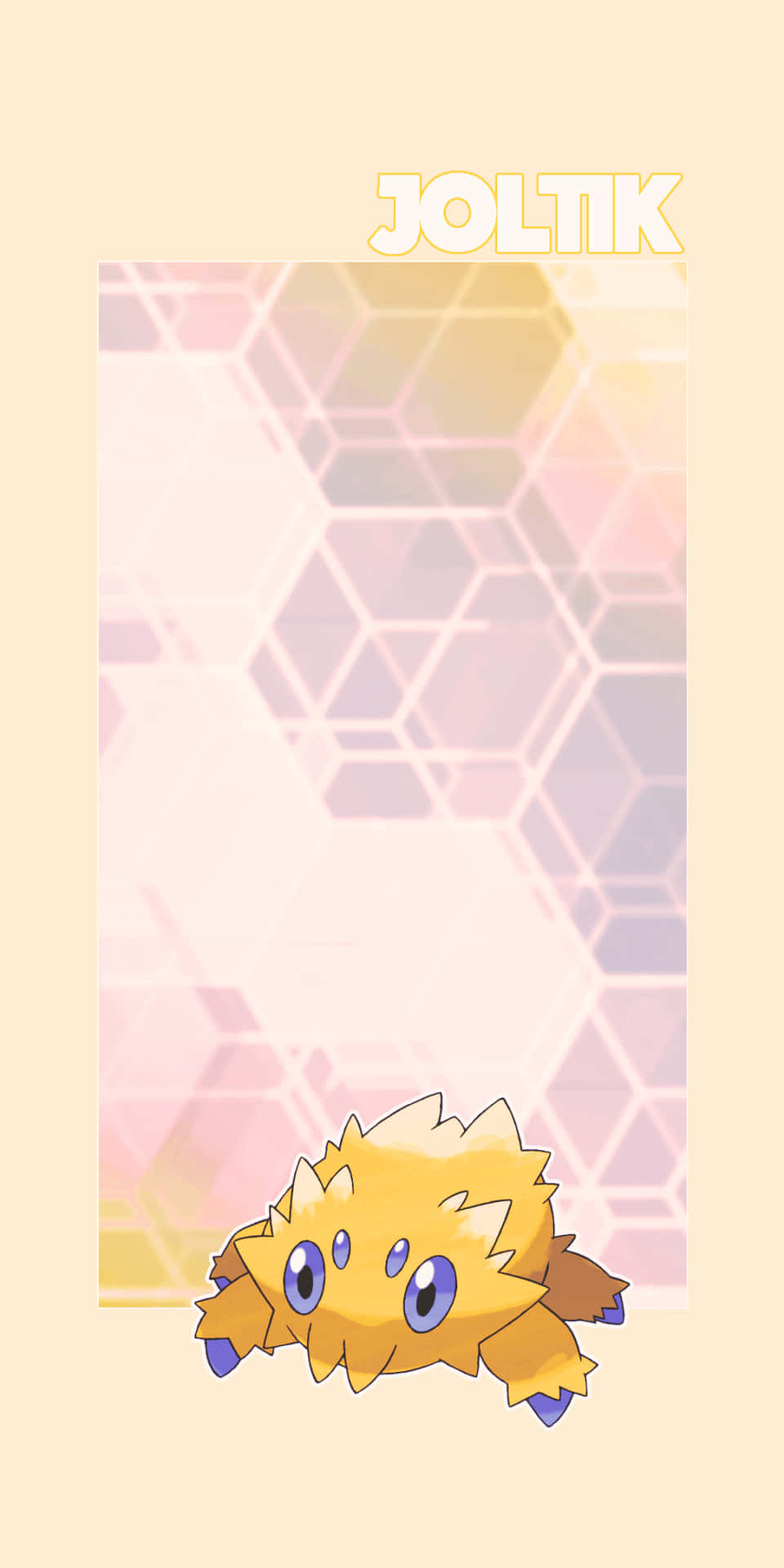 Yellow Aesthetic Hexagonal Joltik Phone Background