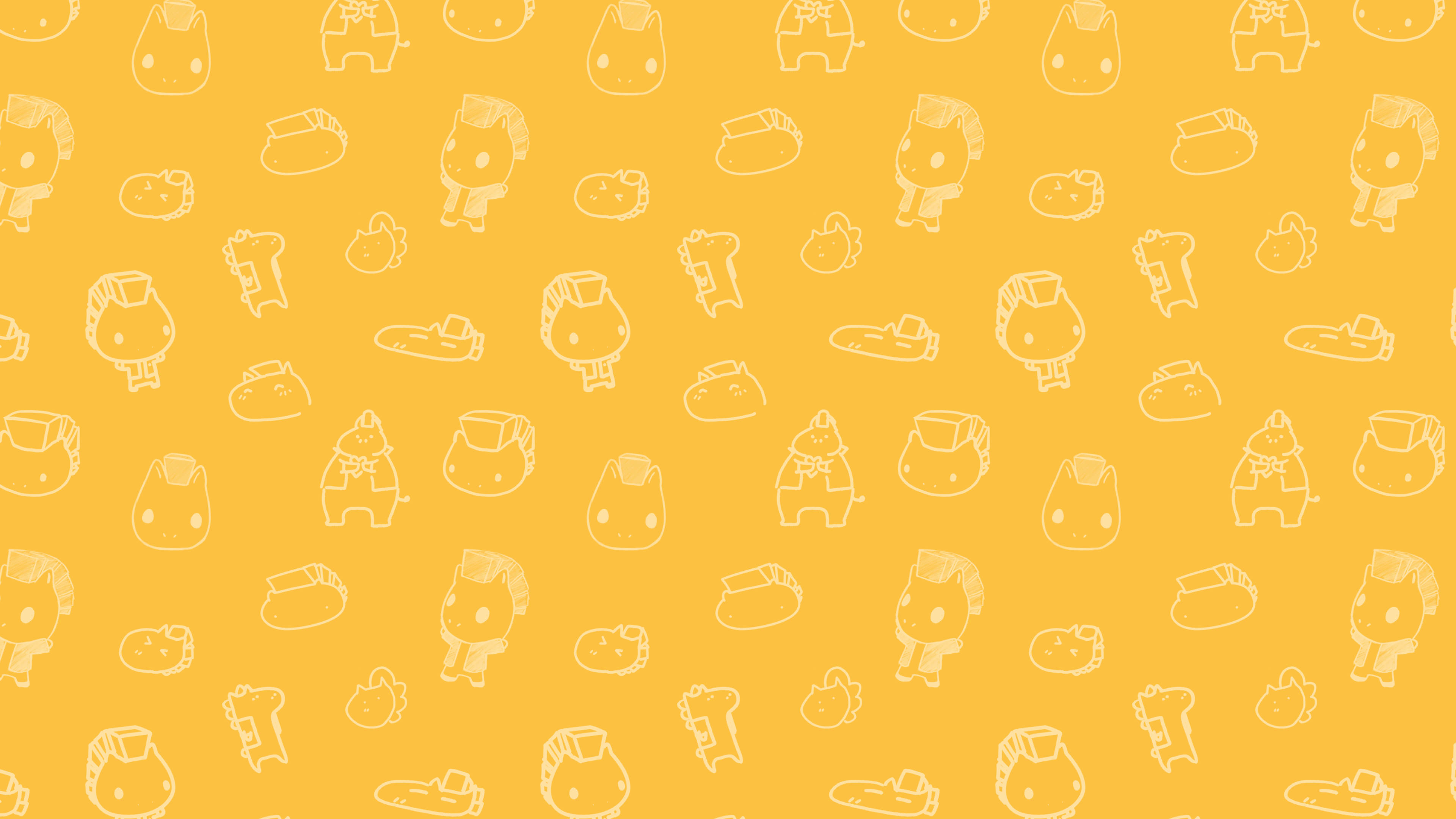 Yellow Aesthetic Laptop Cute Animals Background