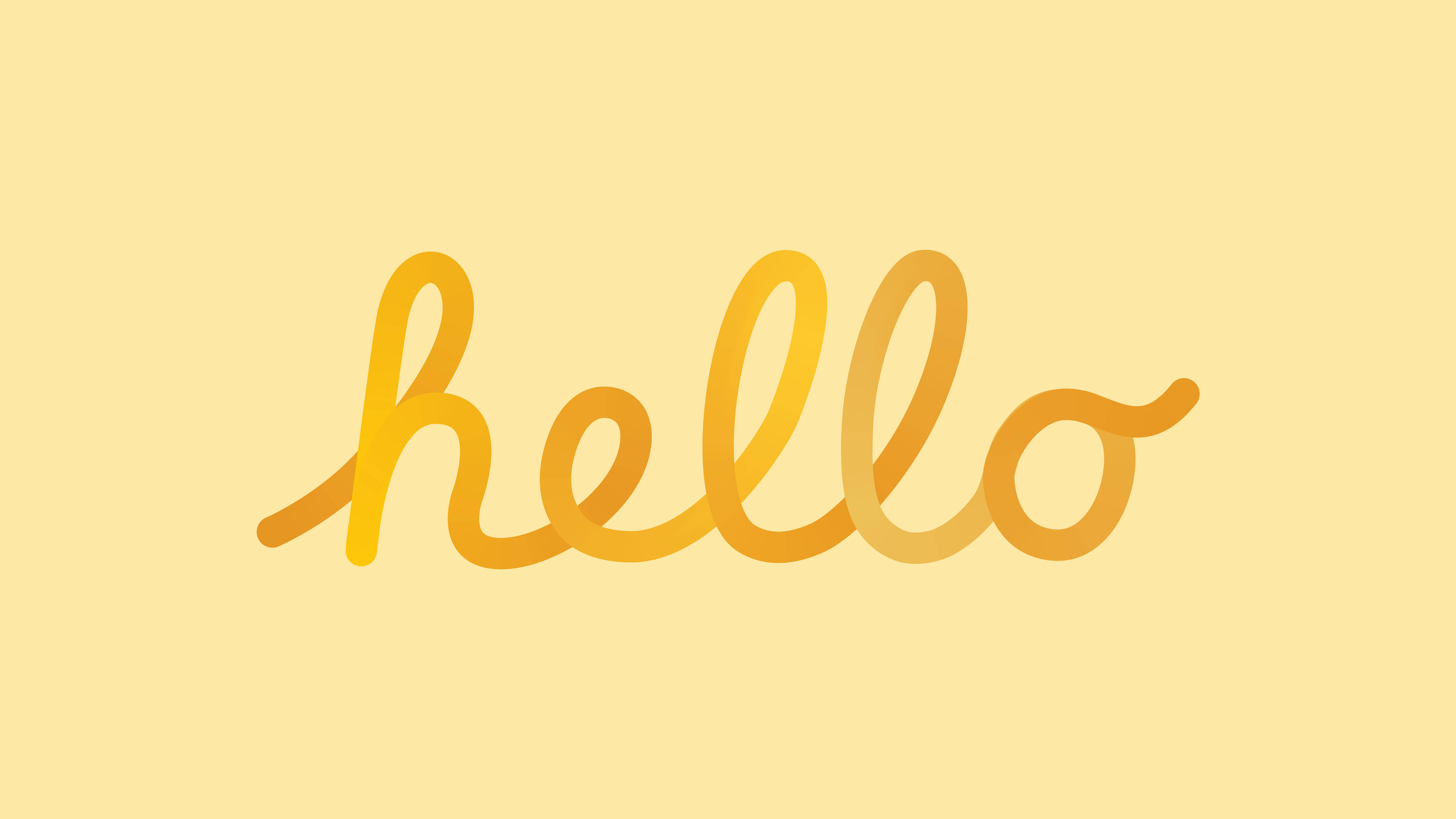 Yellow Aesthetic Laptop Hello Script