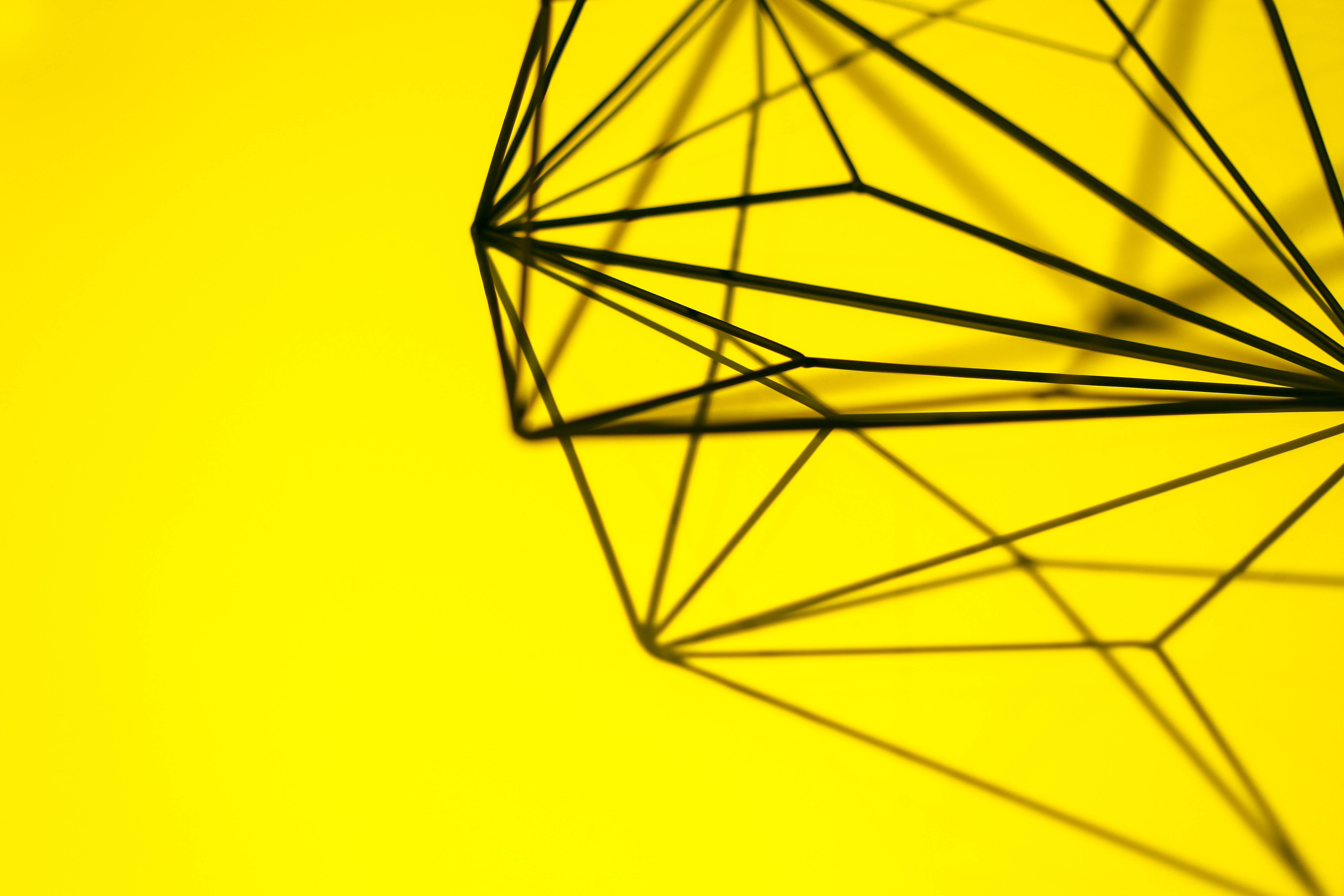 Yellow Aesthetic Laptop Line Geometry Background