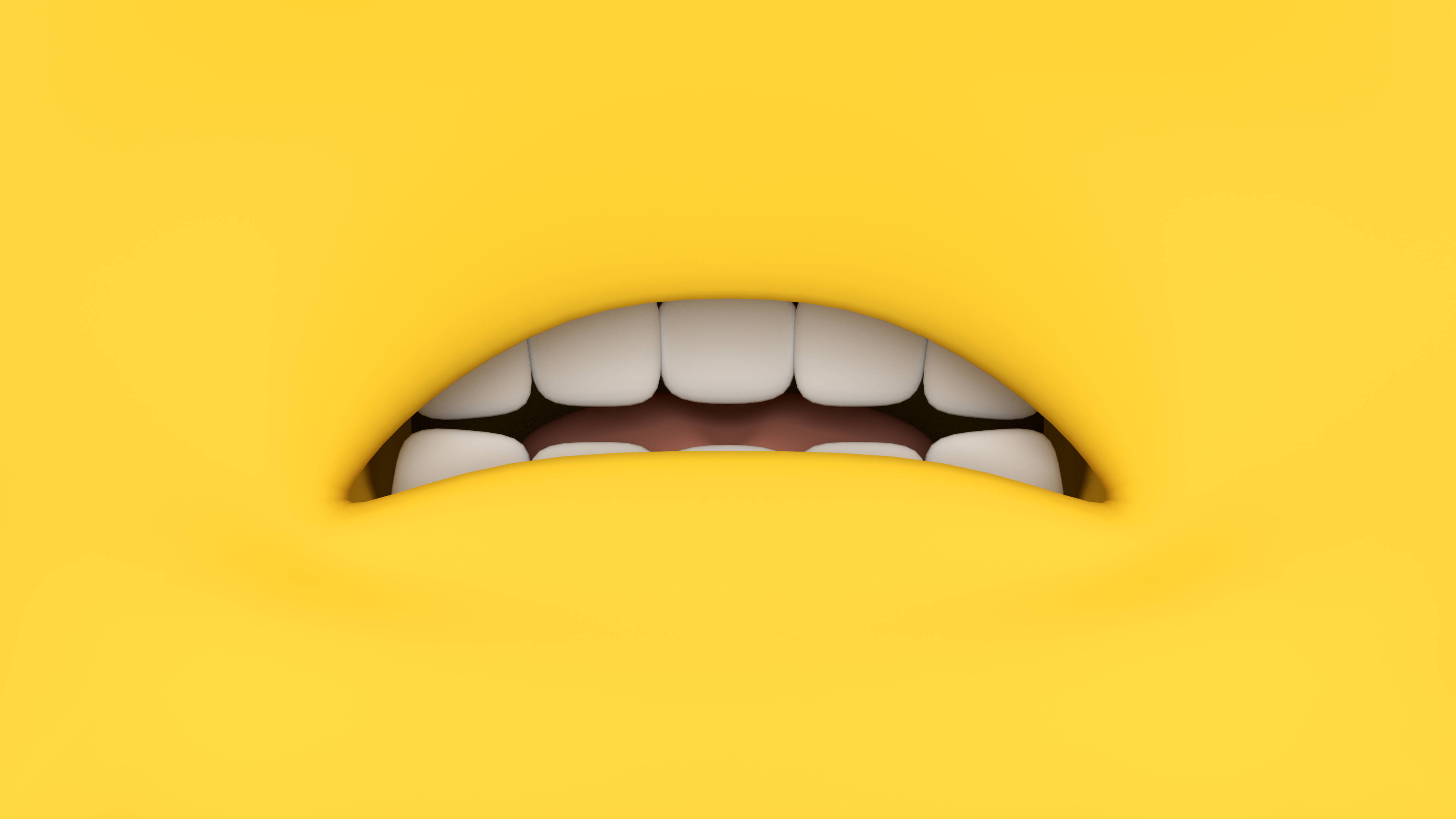 Yellow Aesthetic Laptop Minion Mouth Background