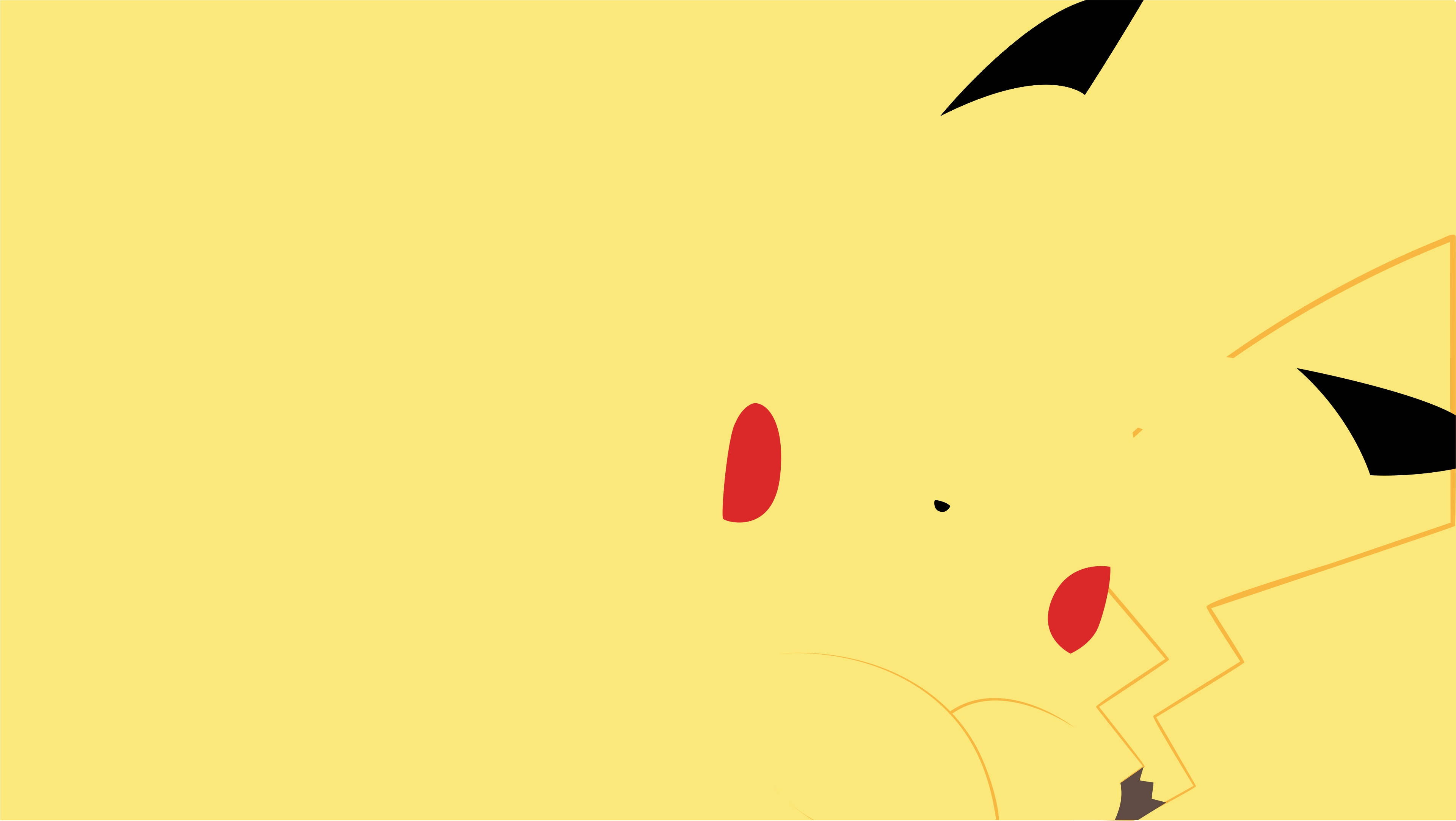 Yellow Aesthetic Laptop Pikachu Outline