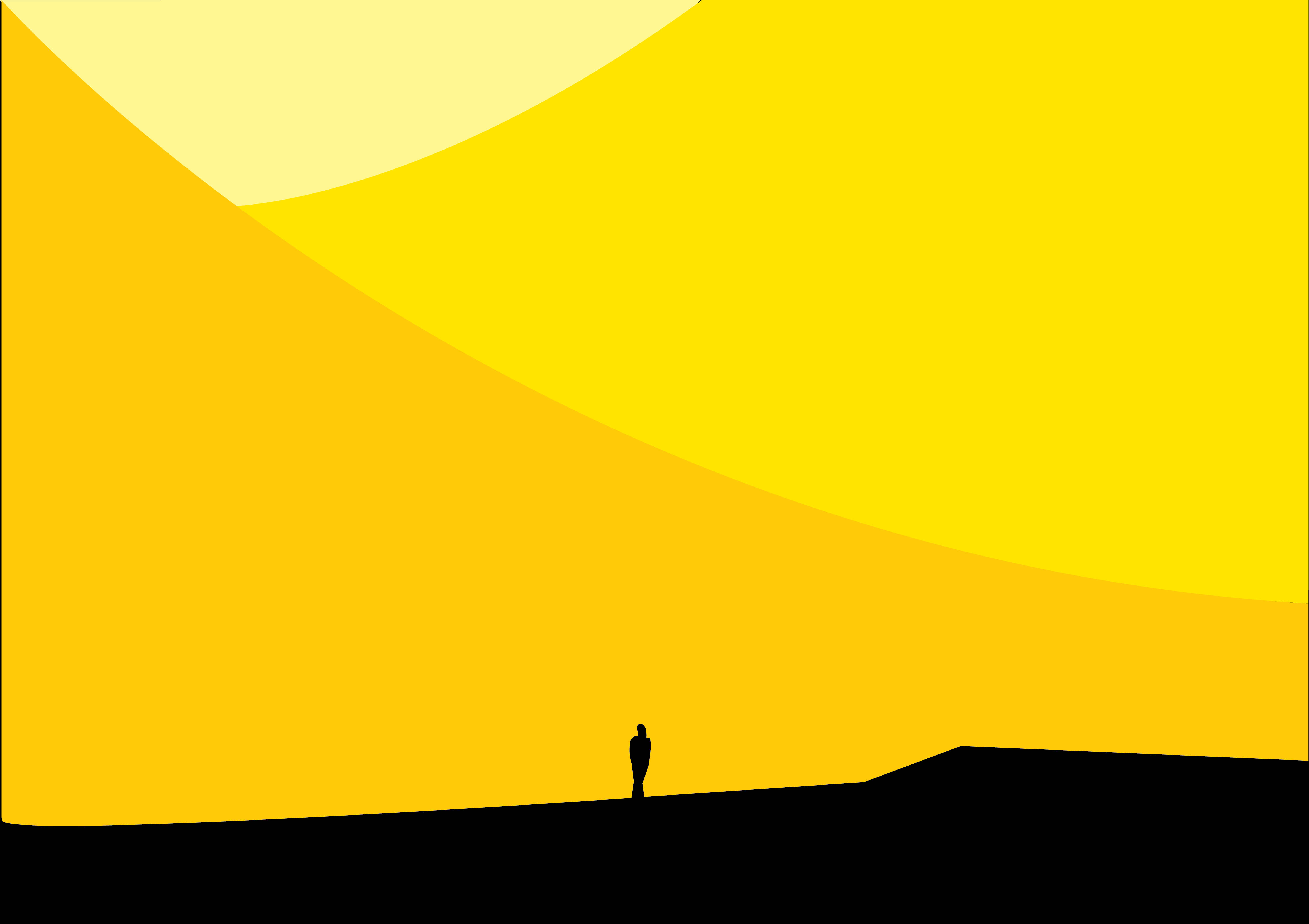 Yellow Aesthetic Laptop Simple Mountains Background