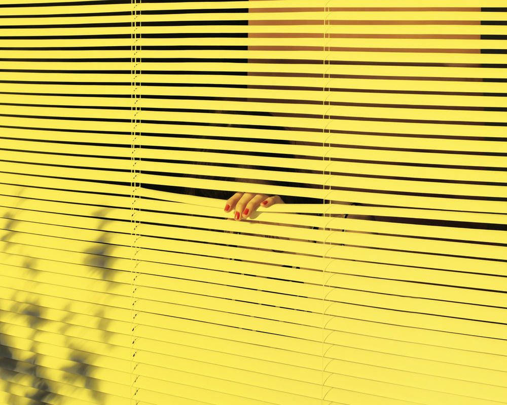 Yellow Aesthetic Minimalistic Blinds Background