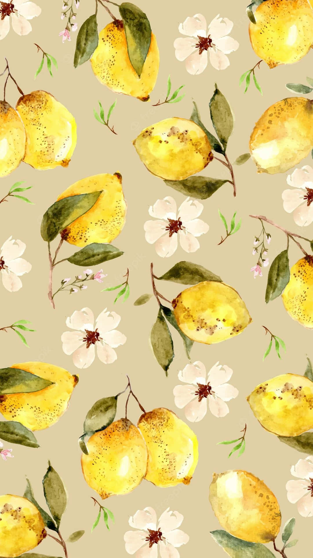 Yellow Aesthetic Phone Lemons And Flowers Background