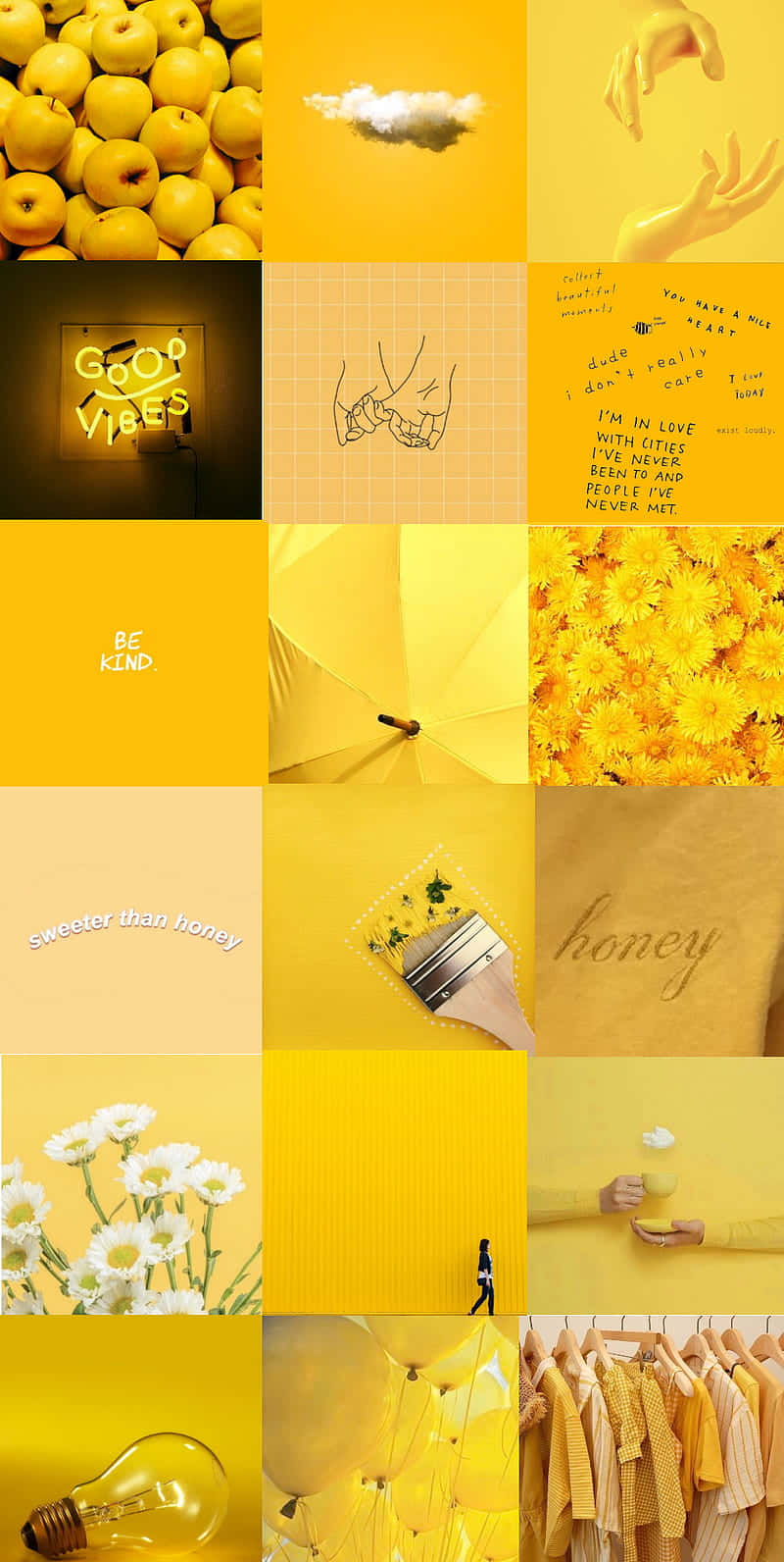 Yellow Aesthetic Phone Variety Background