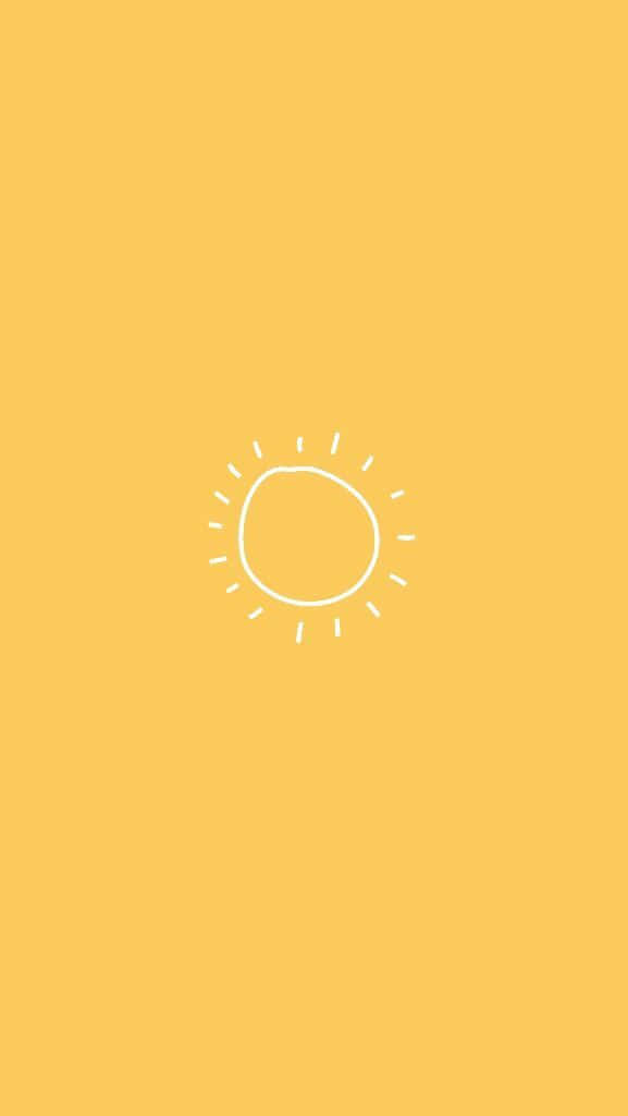 Yellow Aesthetic Phone White Sun Background