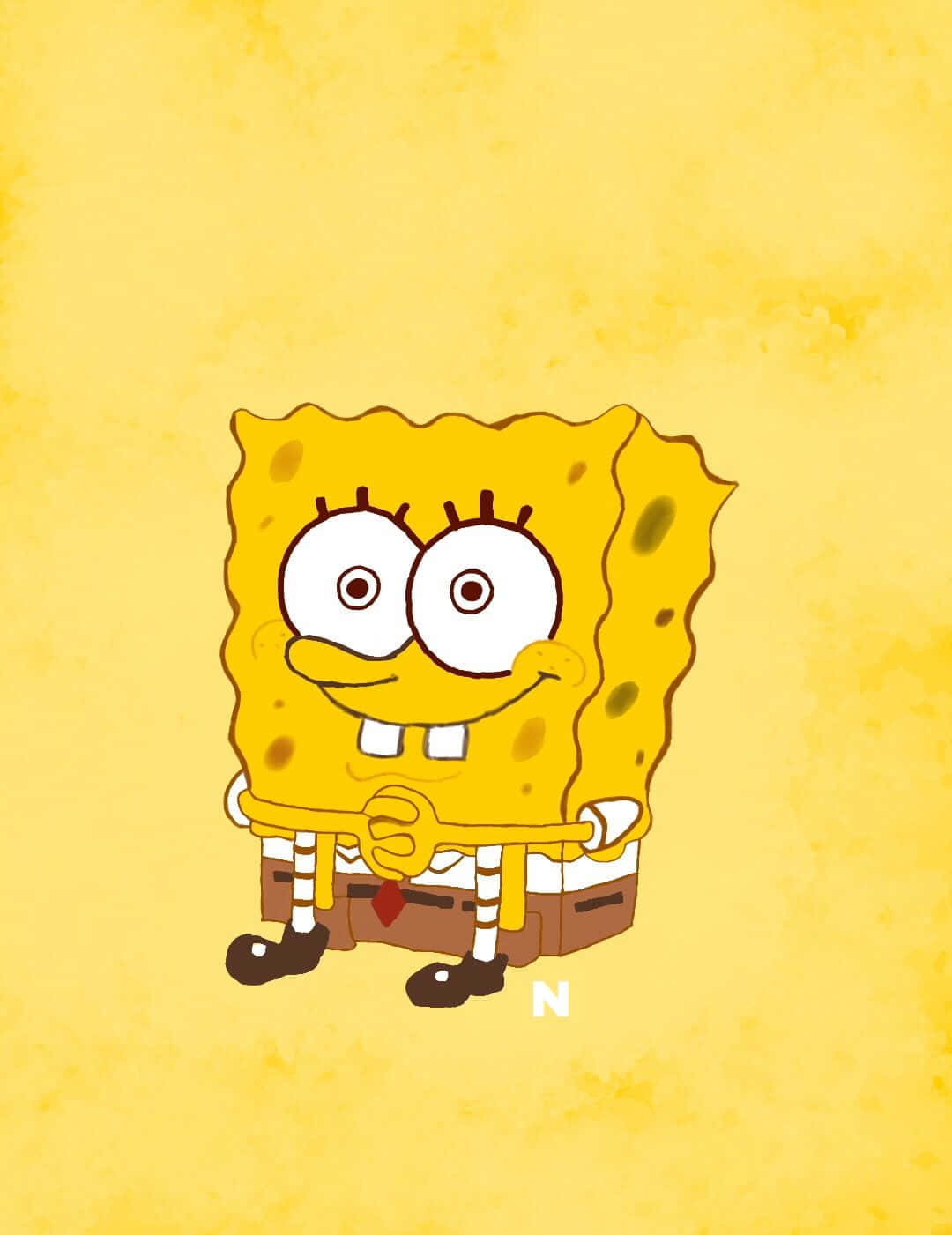 Yellow Aesthetic Spongebob Sitting