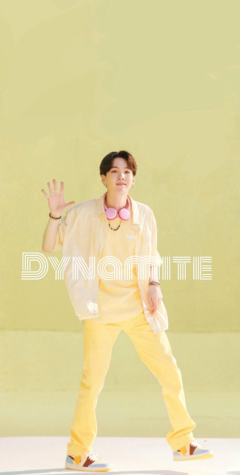 Yellow Aesthetic Suga Of Bts Dynamite Background