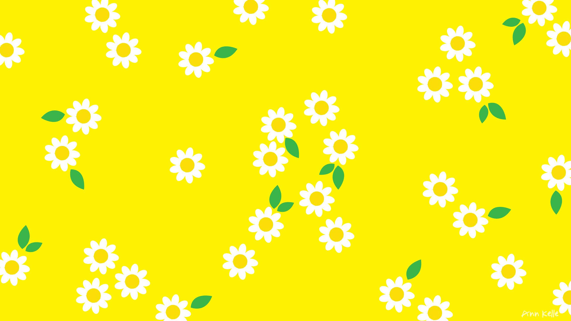 Yellow Aesthetic White Flowers For Computer