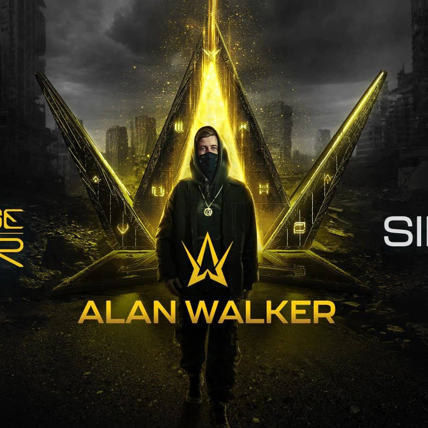 Yellow Alan Walker Logo Background