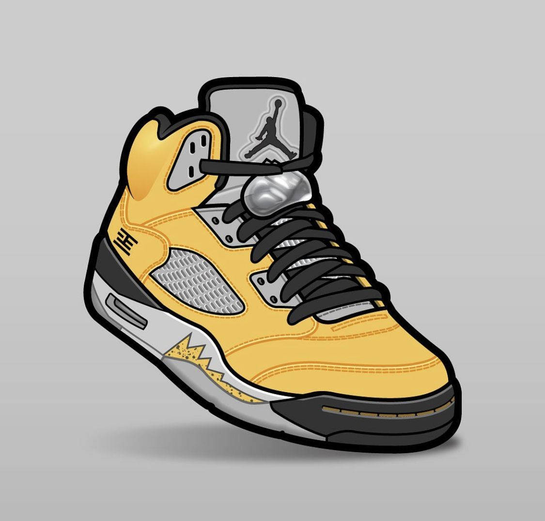 Yellow And Black Cartoon Nike Shoes Background