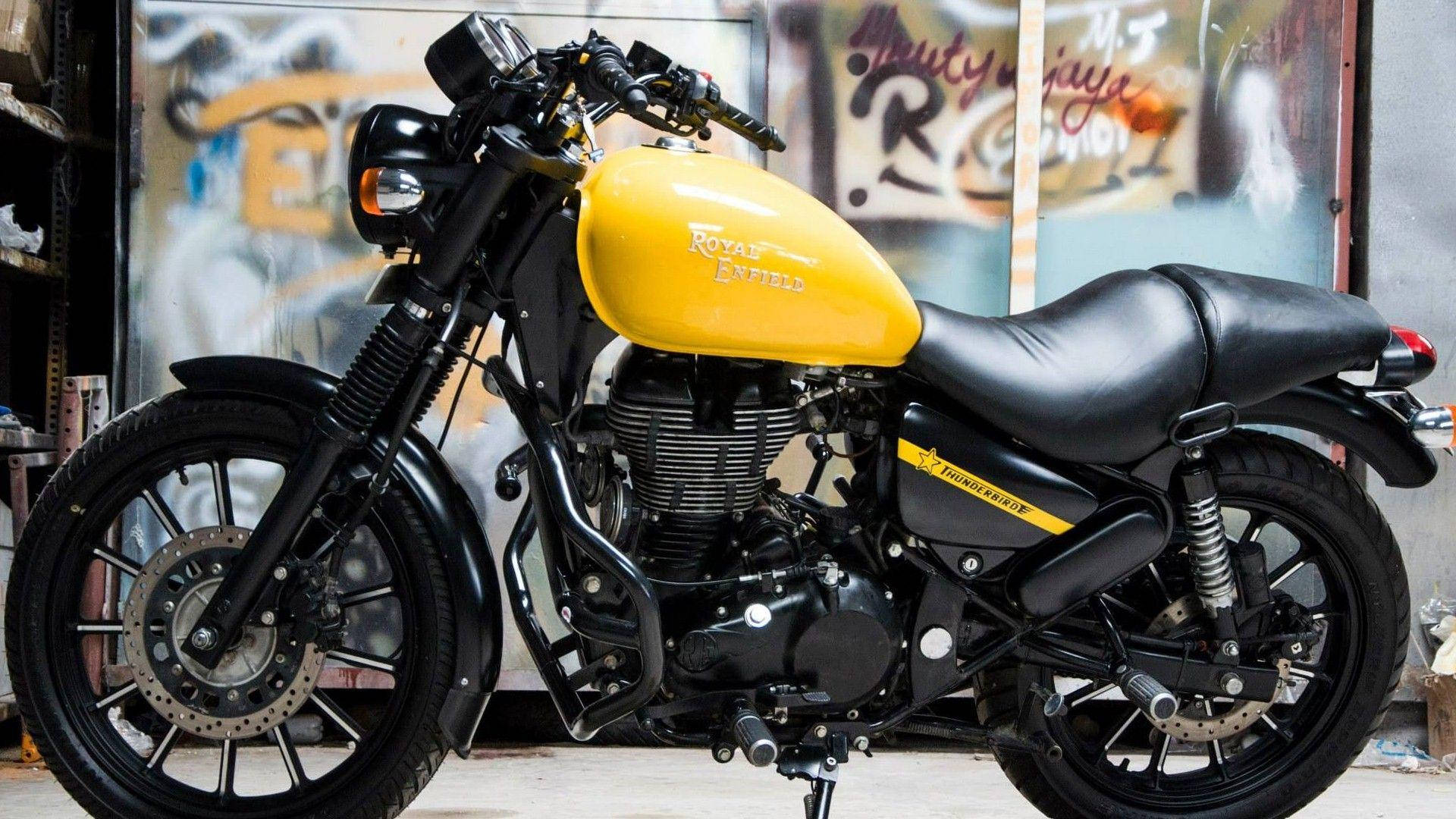 Yellow And Black Royal Enfield Hd Background