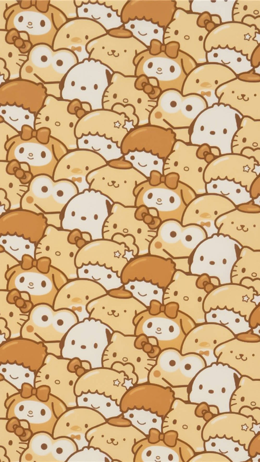 Yellow And Brown Sanrio Characters Background