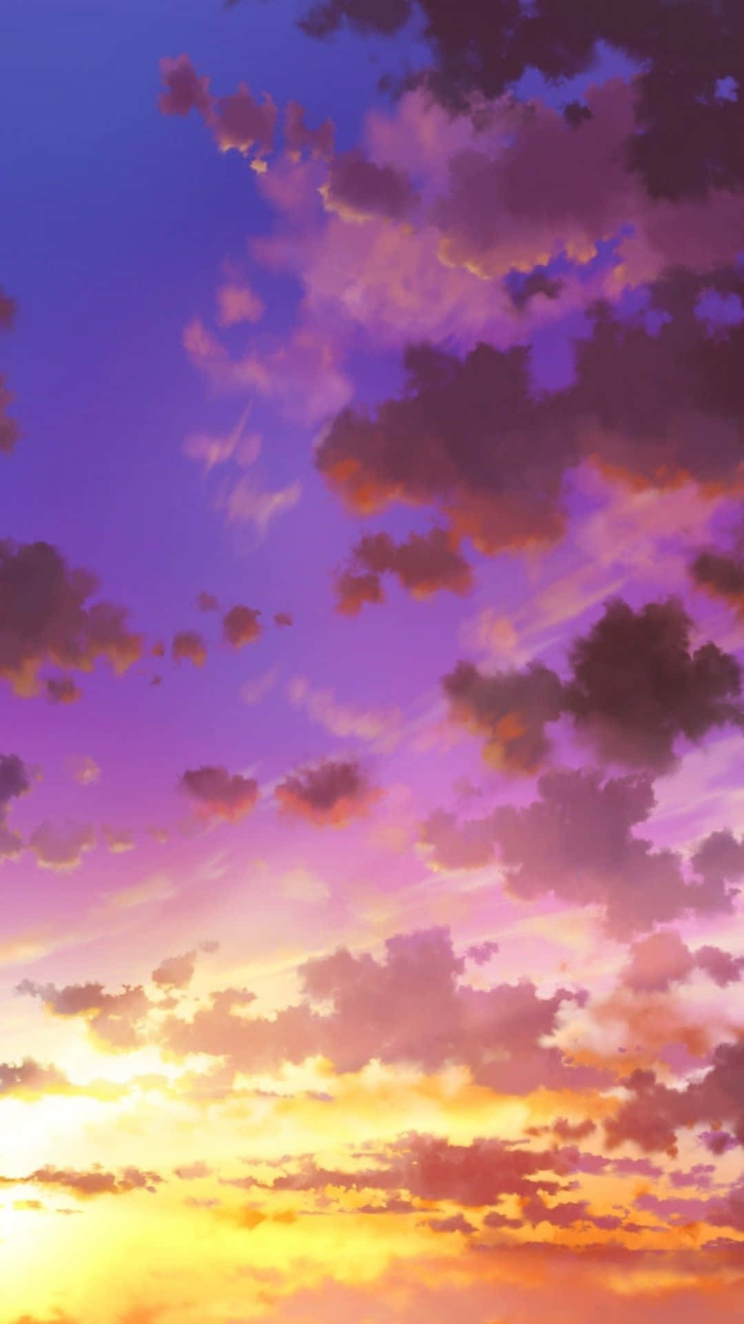 Yellow And Purple Sunset Cloud Background