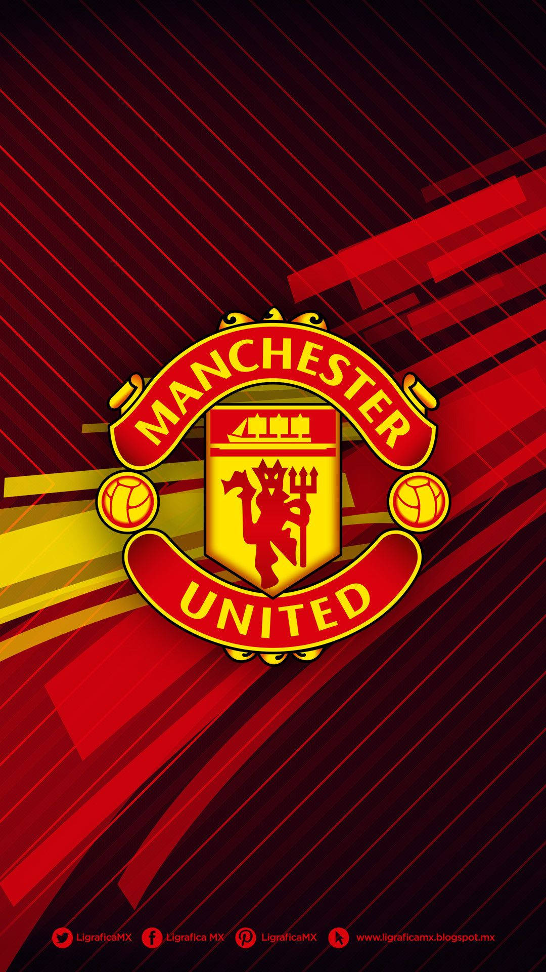 Yellow And Red Manchester United Background