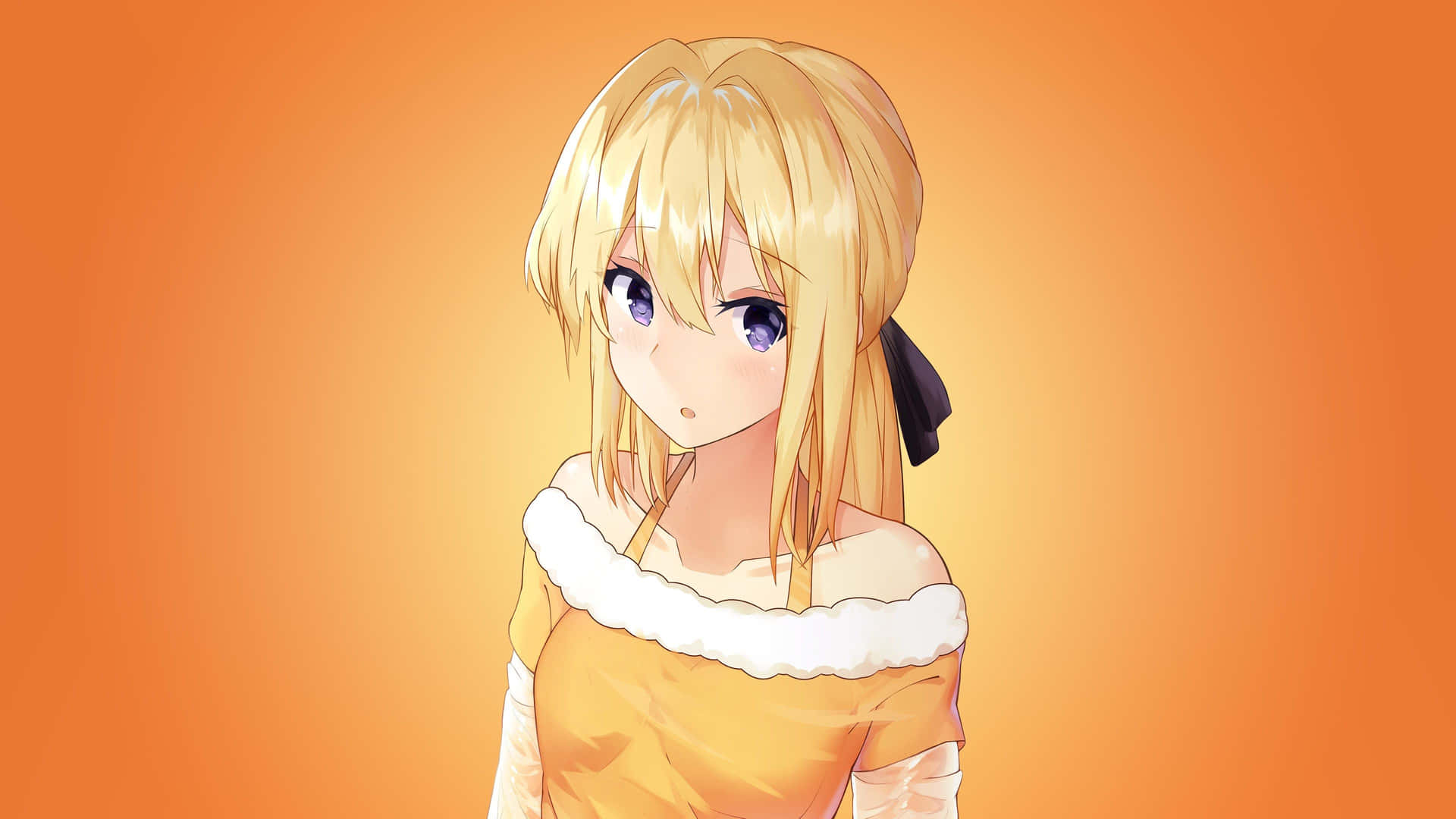 Yellow Anime Saber Fate/stay Night Background