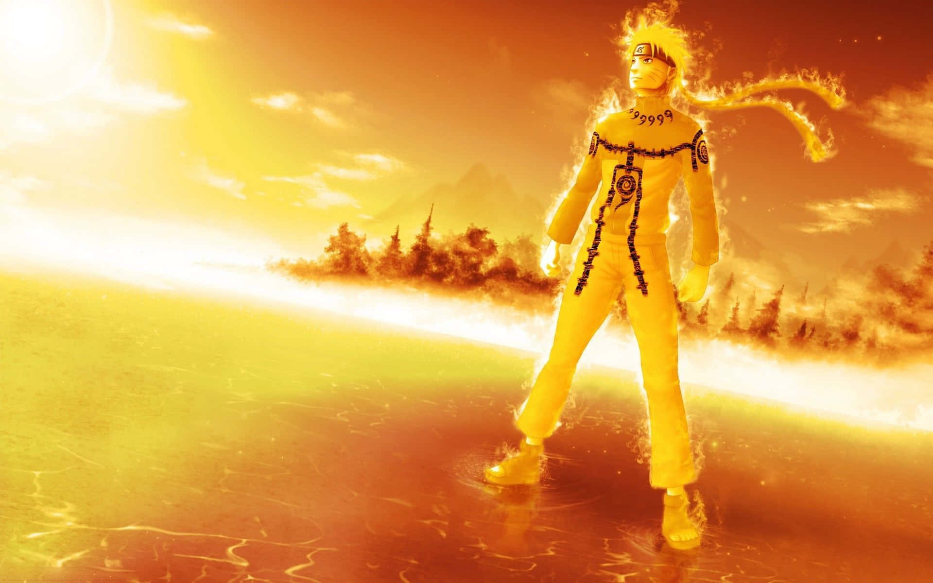Yellow Anime Uzumaki Naruto Background
