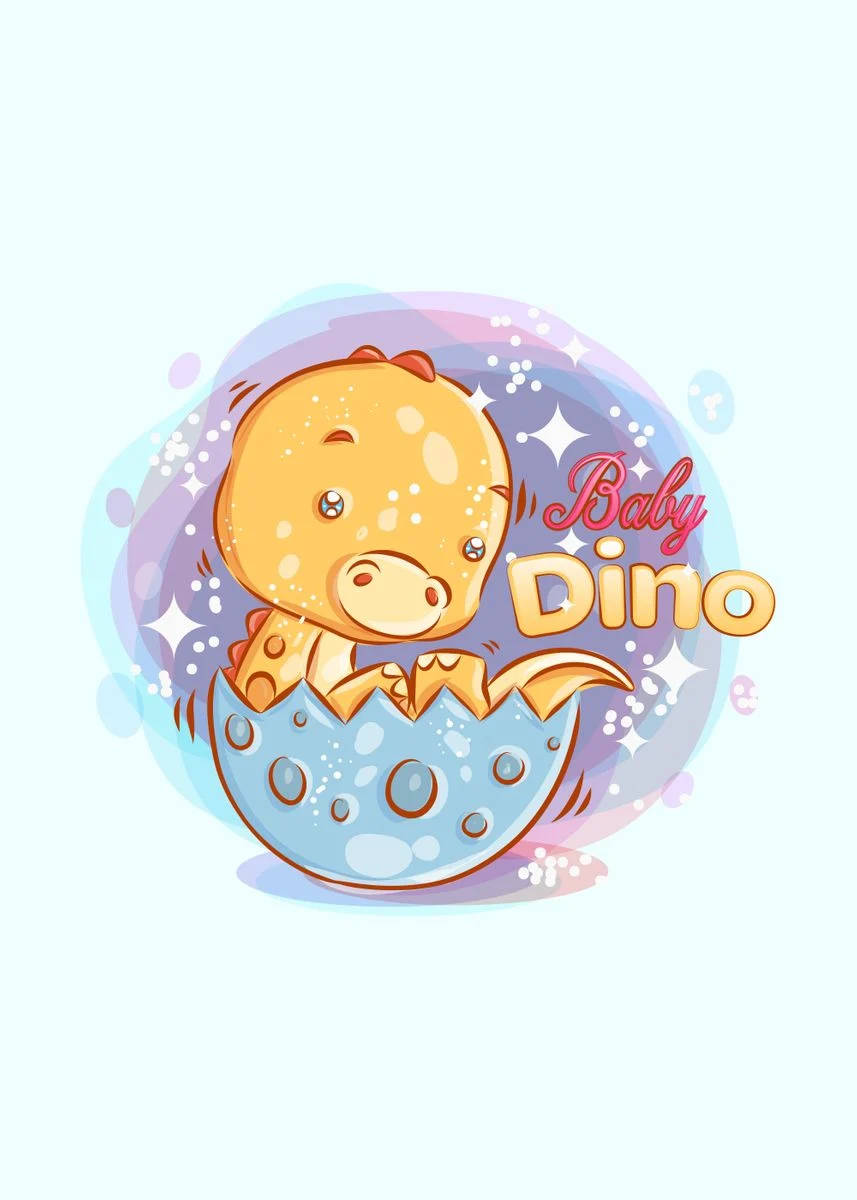 Yellow Baby Dino Kawaii Iphone Background