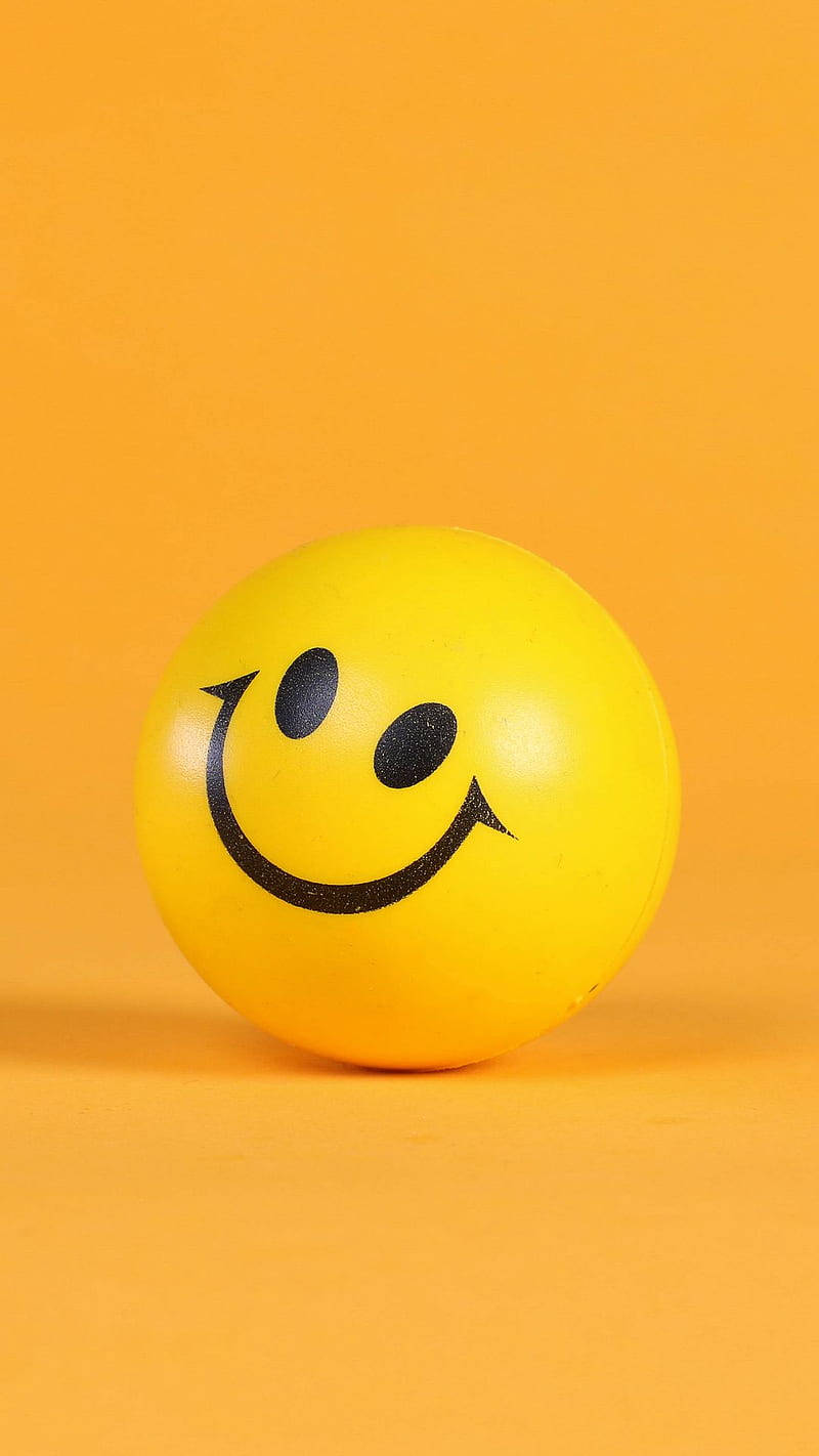 Yellow Ball Smile New Phone Background