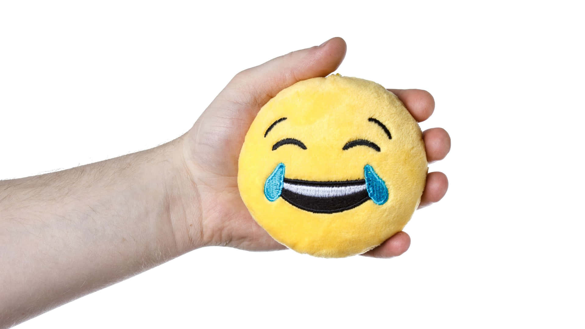 Yellow Ball With Happy Smile Background