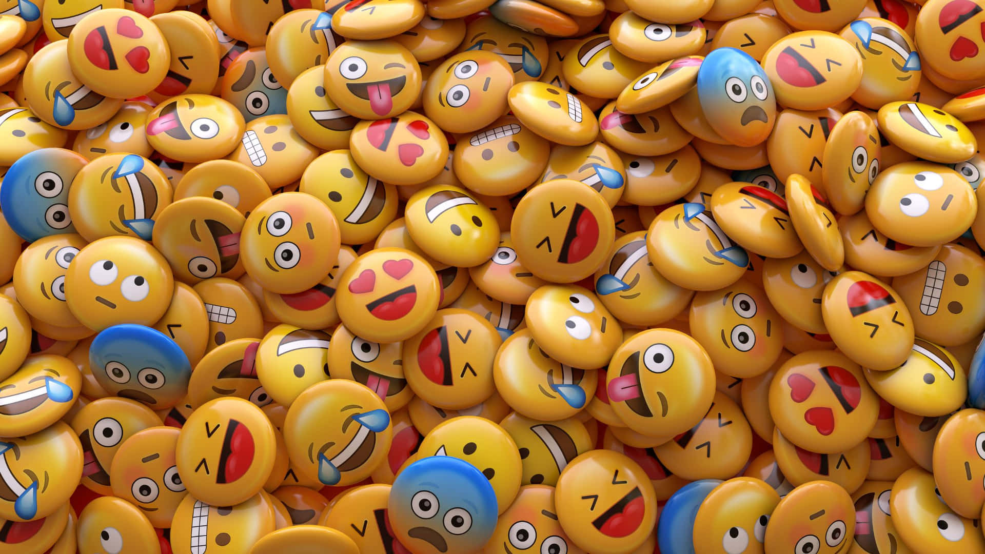 Yellow Balls With Happy Smile Background