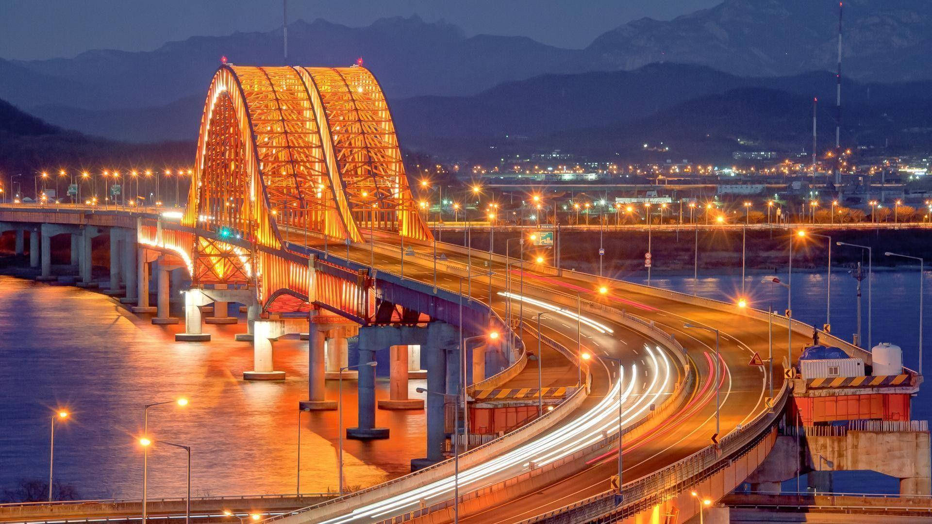 Yellow Banghwa Bridge South Korea