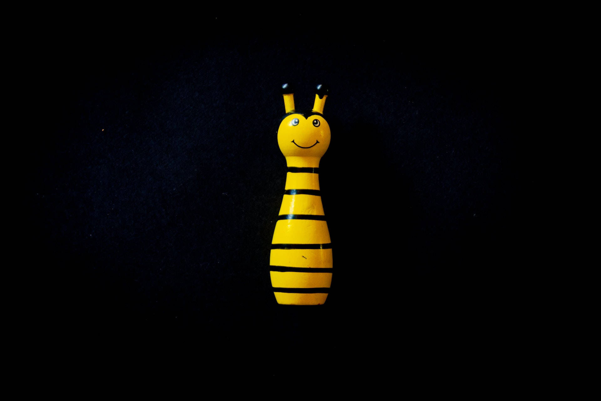 Yellow Bee Toy On Black Pc Background