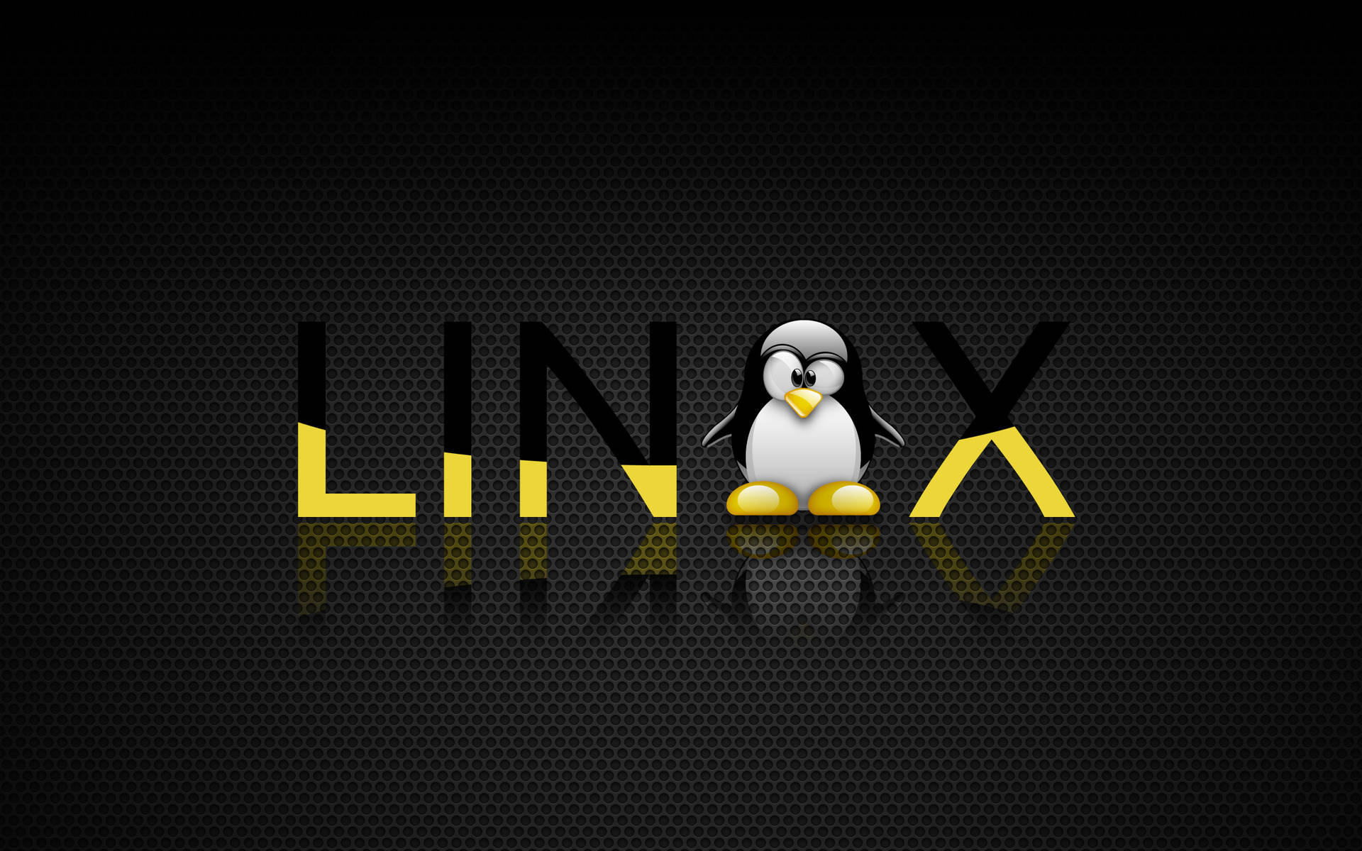 Yellow Black Linux Penguin Logo Background