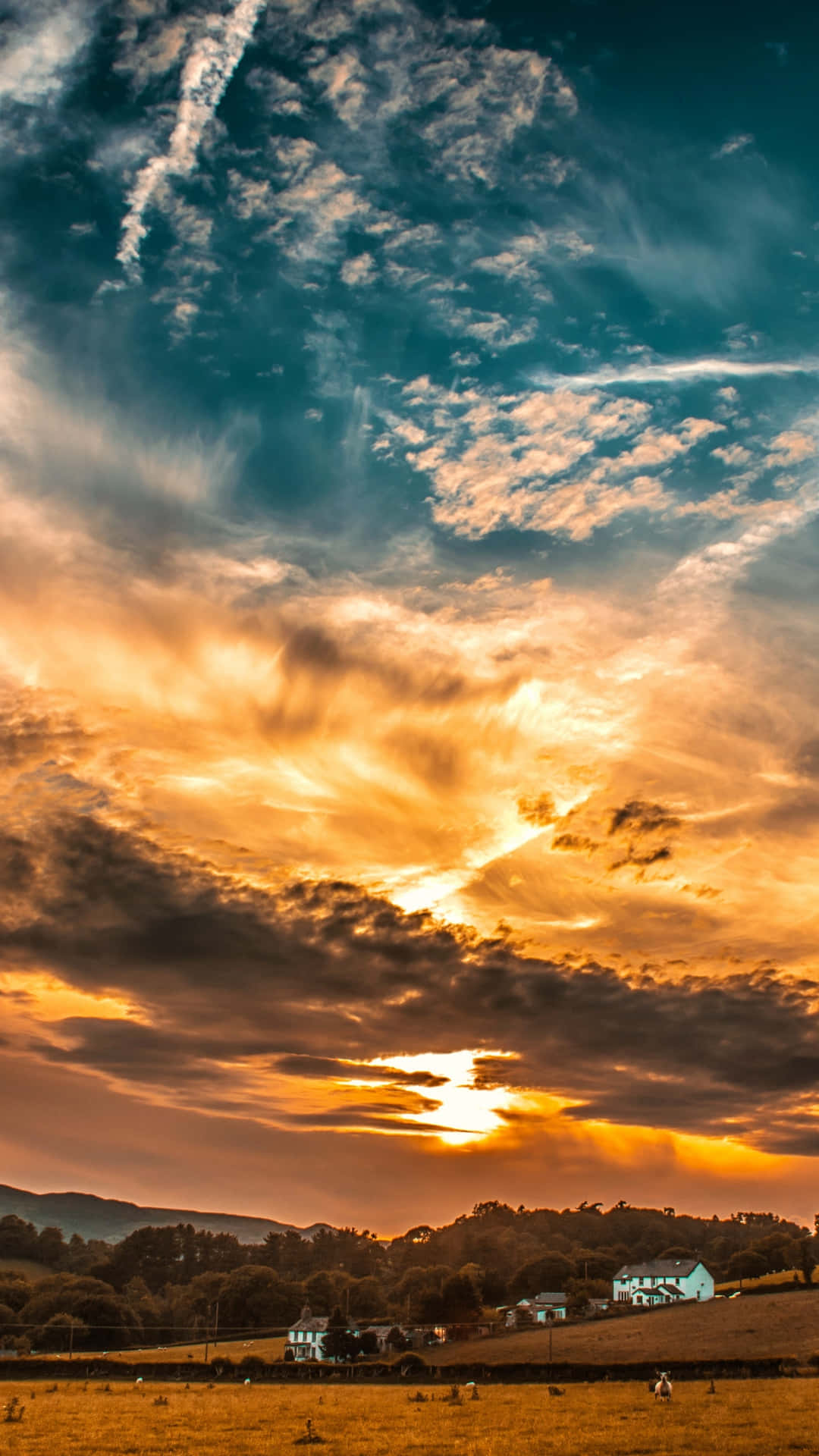 Yellow Blue Sunset Cloud