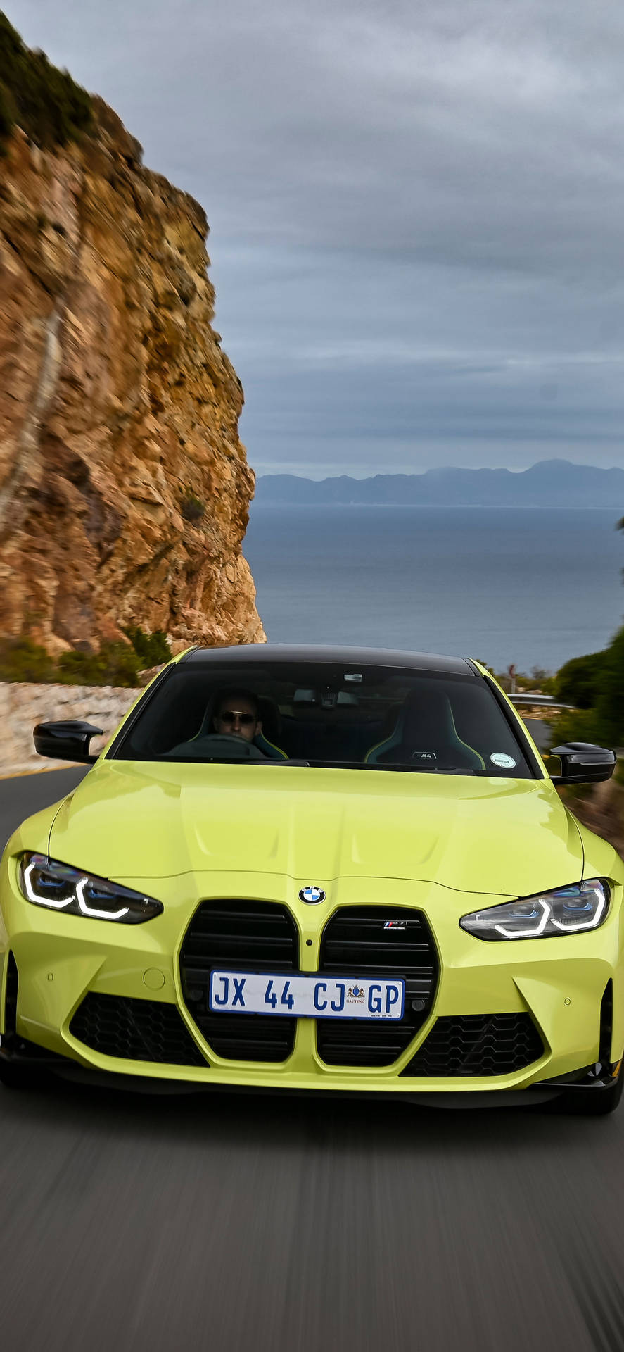Yellow Bmw M In A Hillside Road