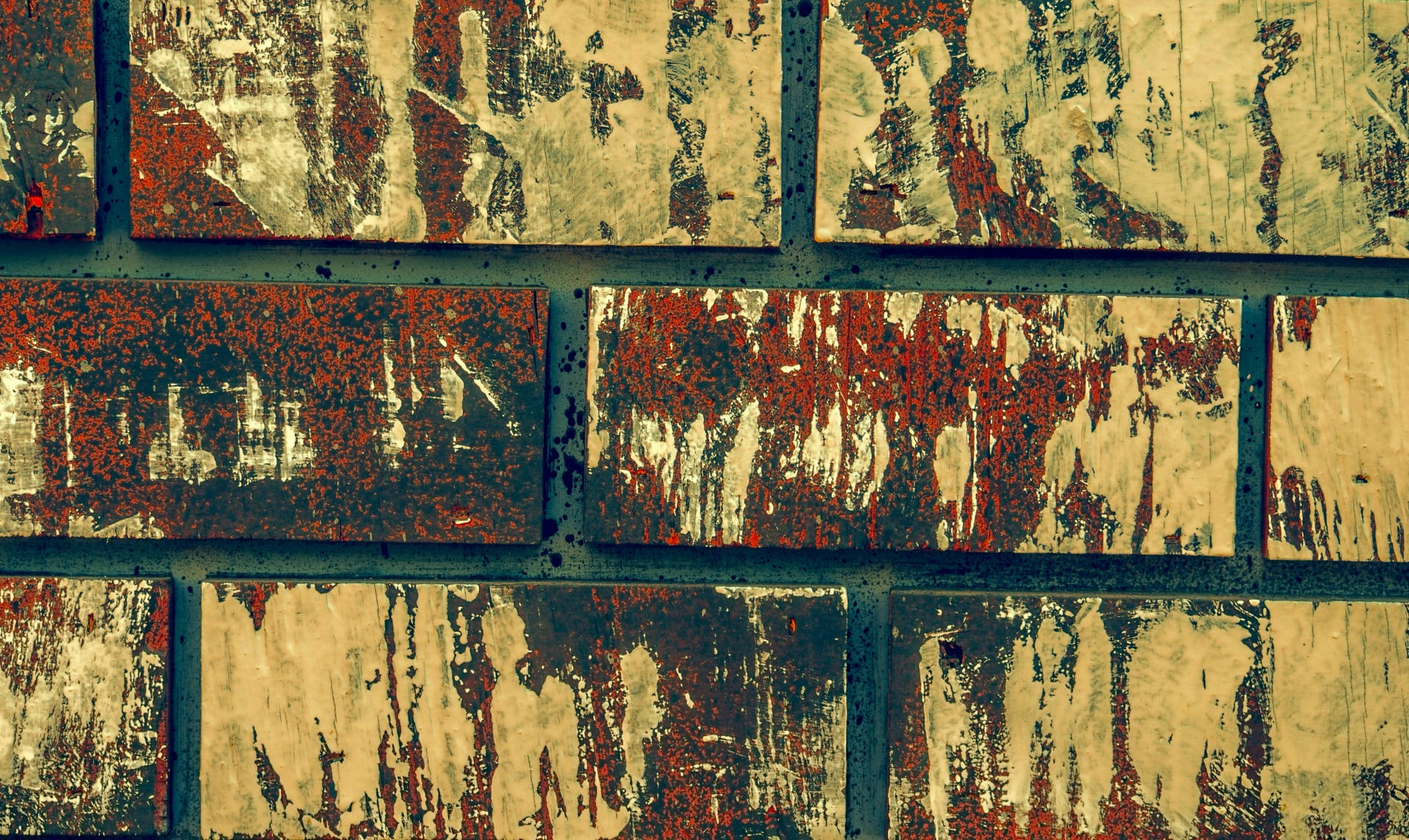 Yellow Brick Wall Grunge Texture Background