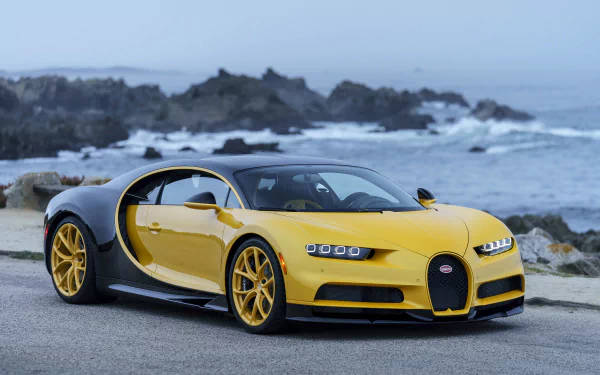 Yellow Bugatti Chiron 4k Background