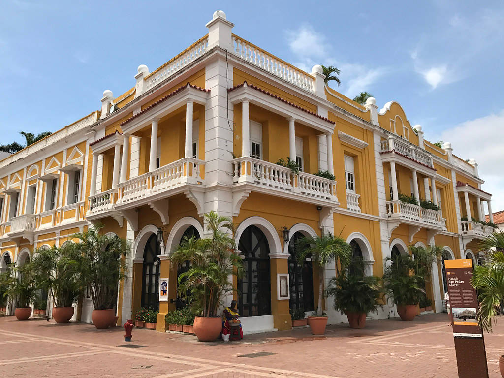 Yellow Building Exterior In Cartagena