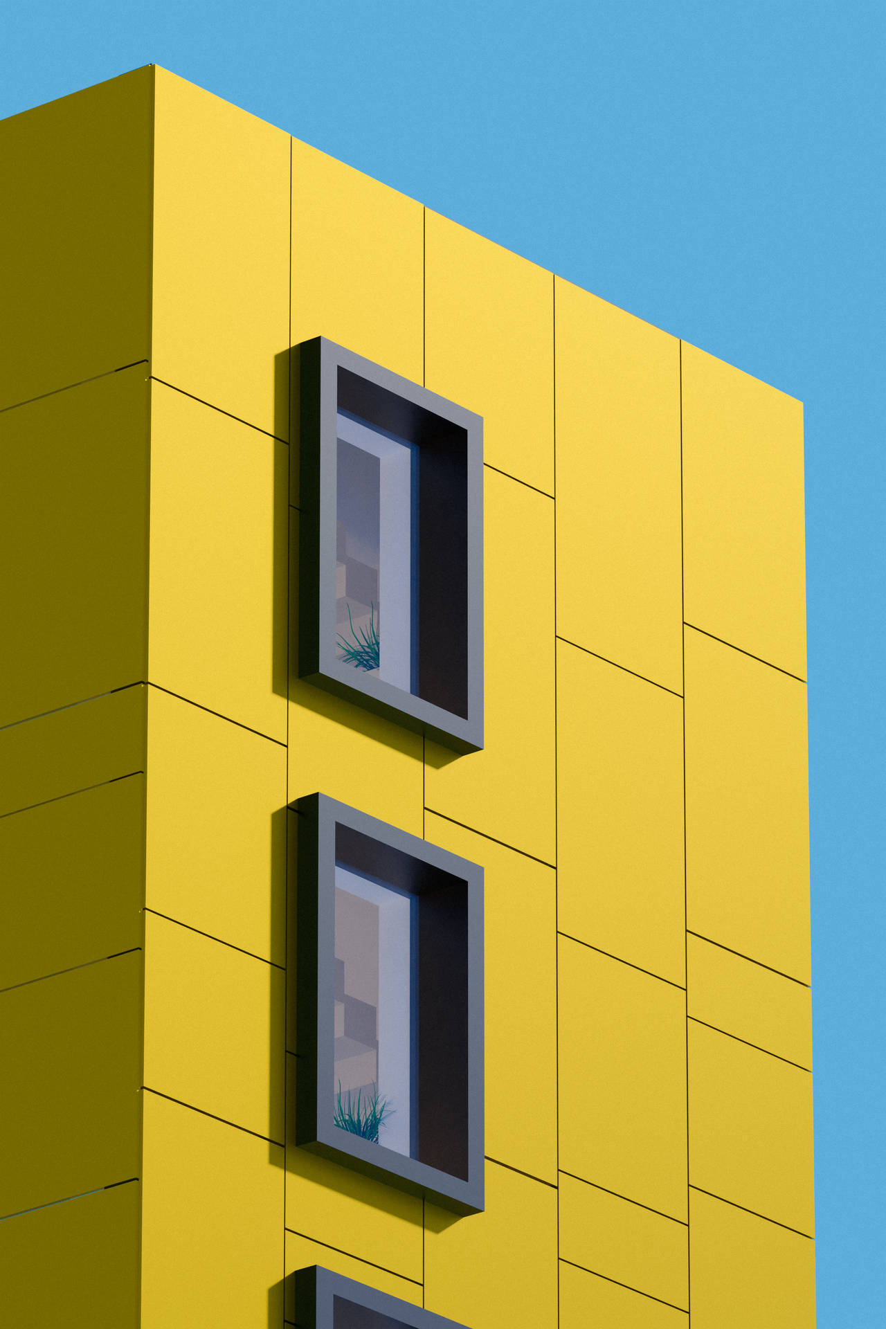 Yellow Building Mobile 3d Background