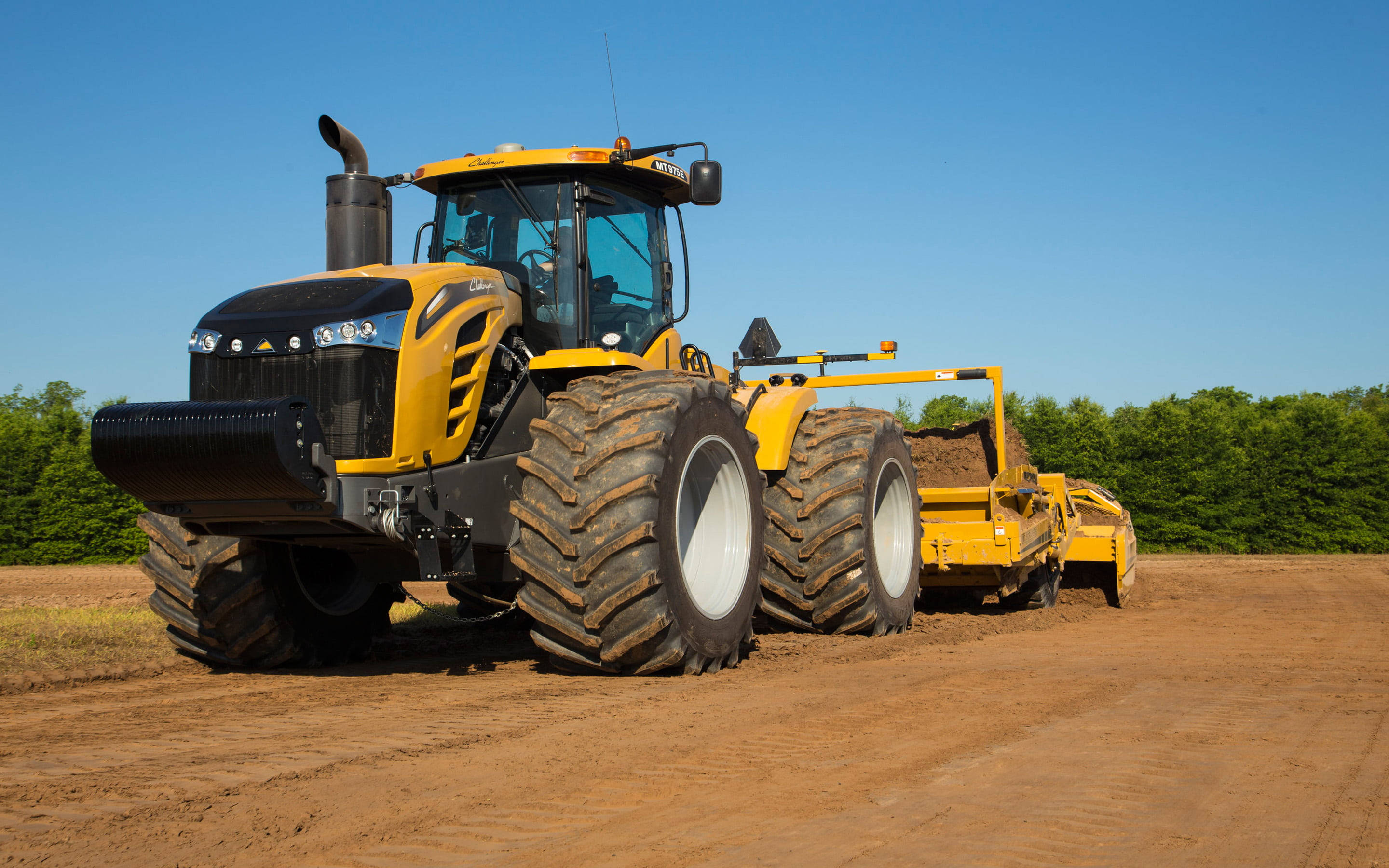 Yellow Challenger Mt900 Tractor Background