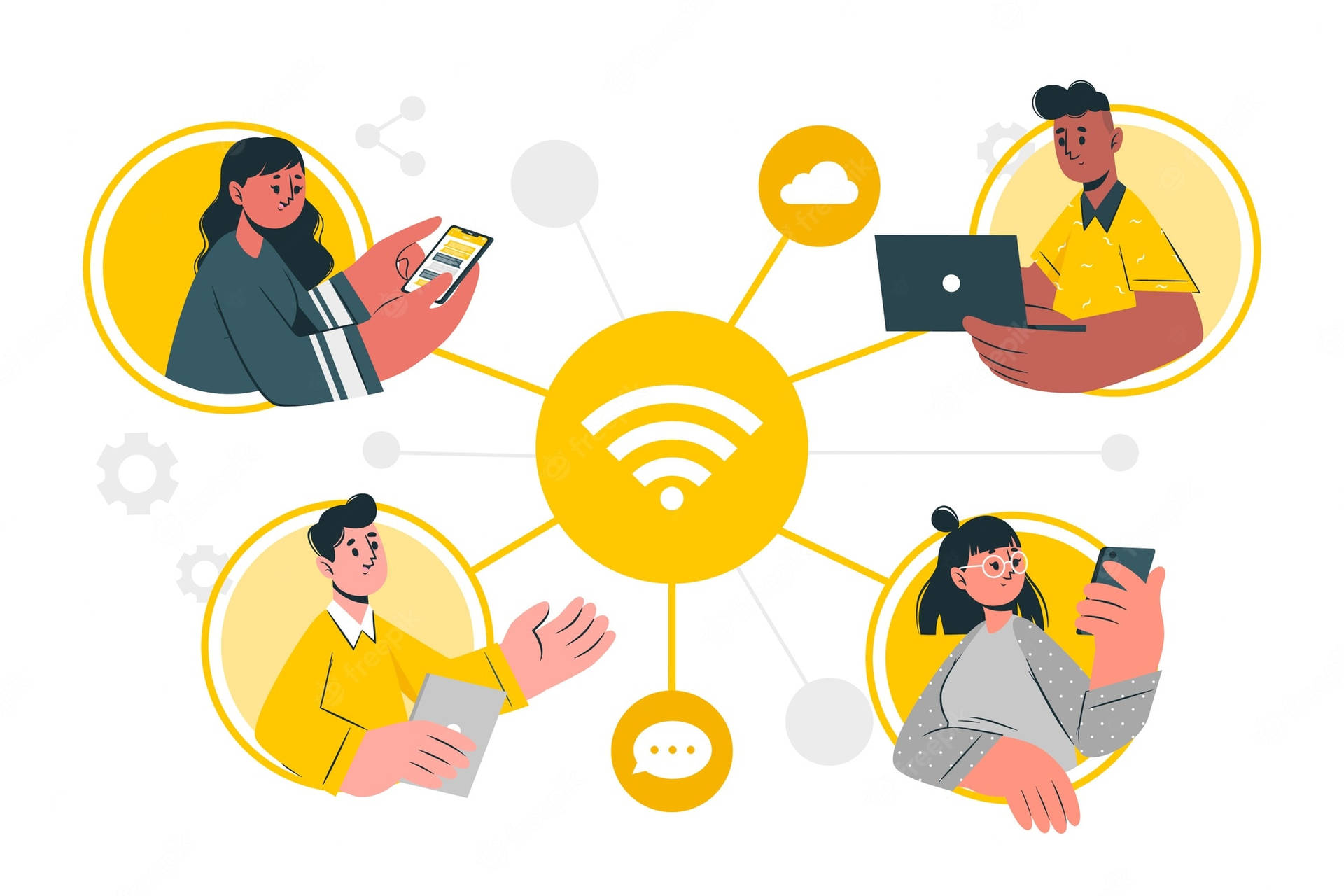 Yellow Connect Wi-fi Background