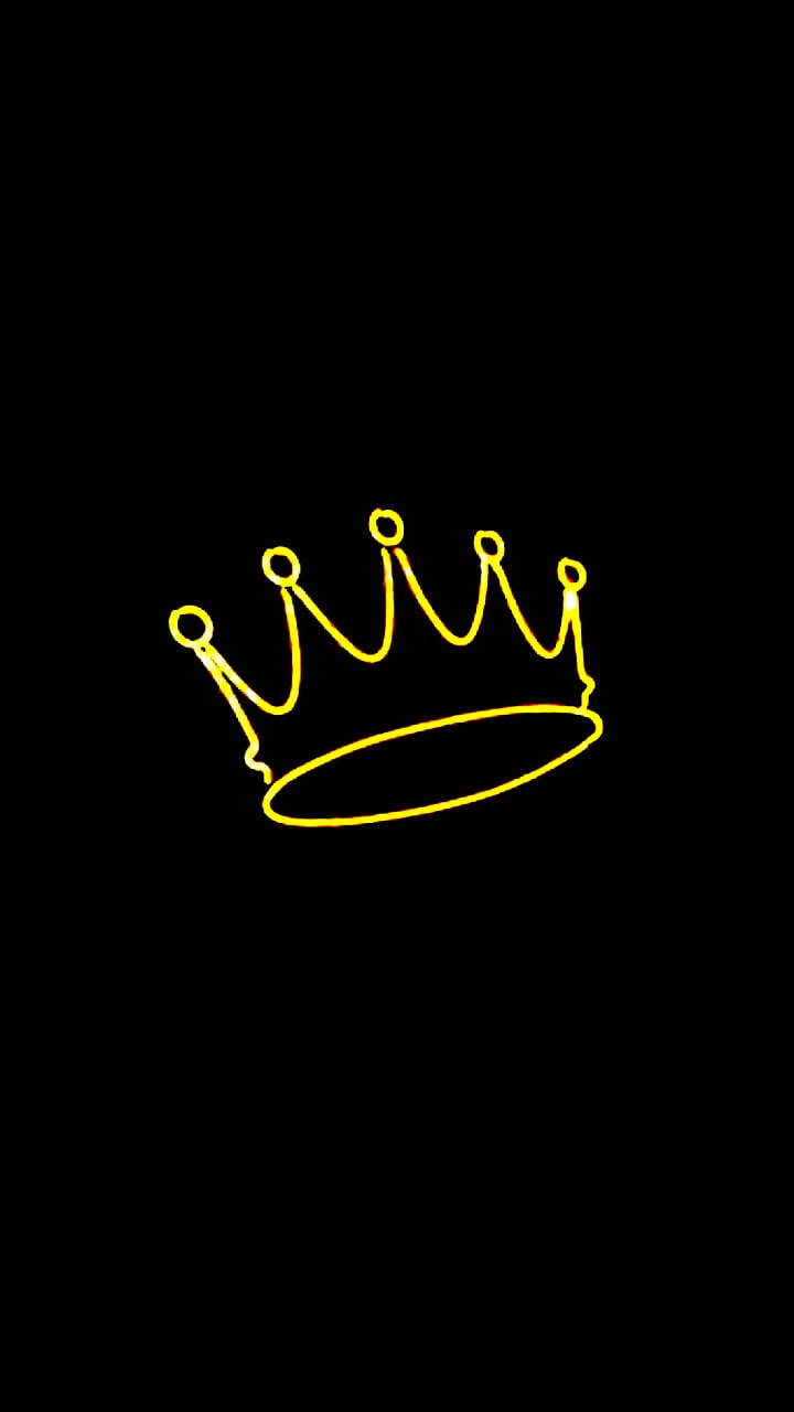 Yellow Crown Outline King Iphone Background