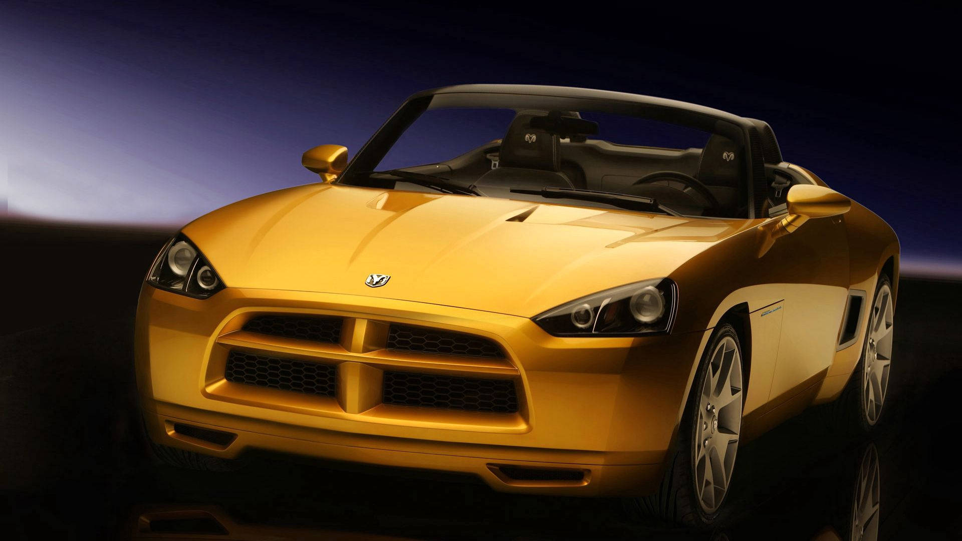 Yellow Dodge Demon Front View Background